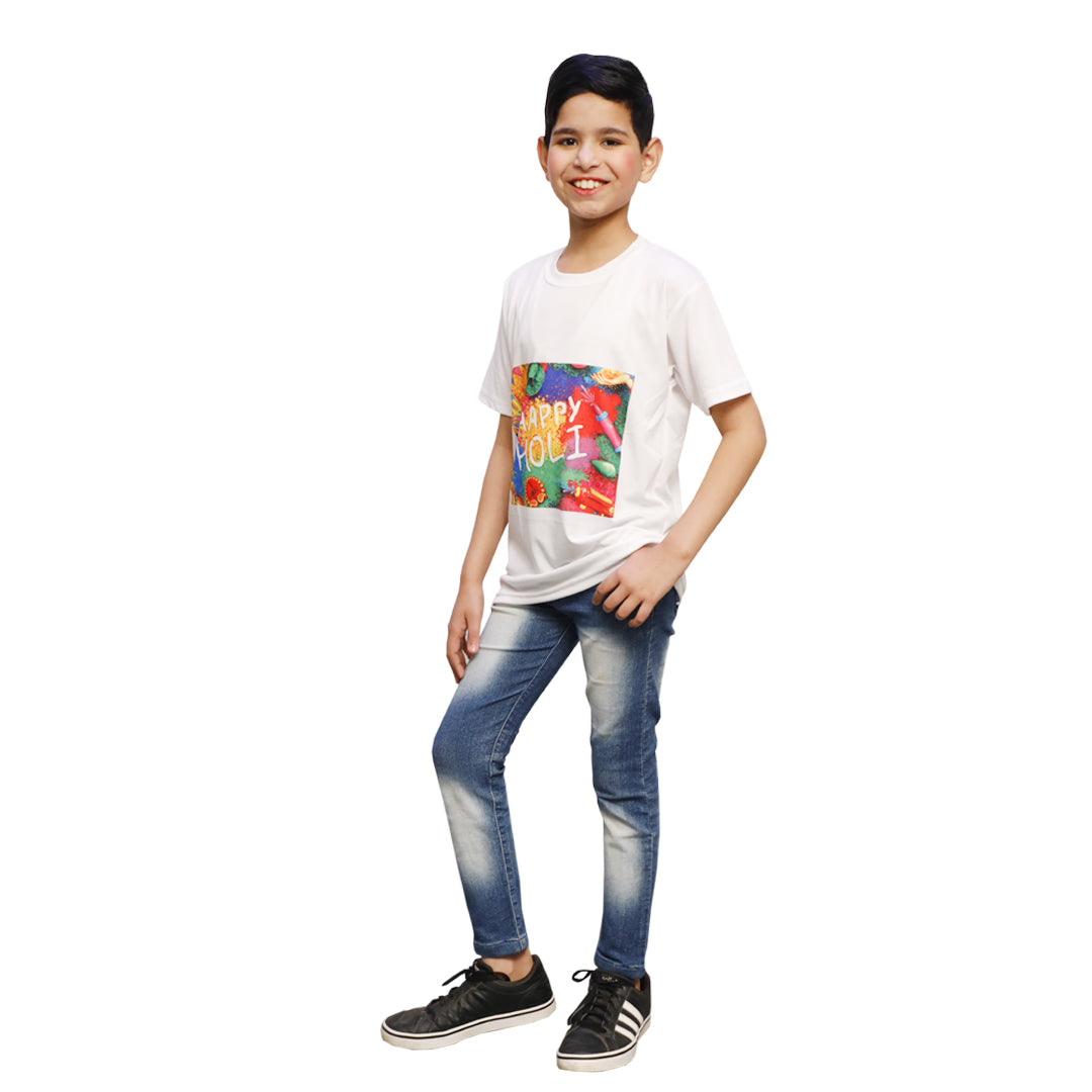 Holi T-Shirt for Kids - Printed Round Neck for Boys &amp; Girls (IMC17000-Holi17)