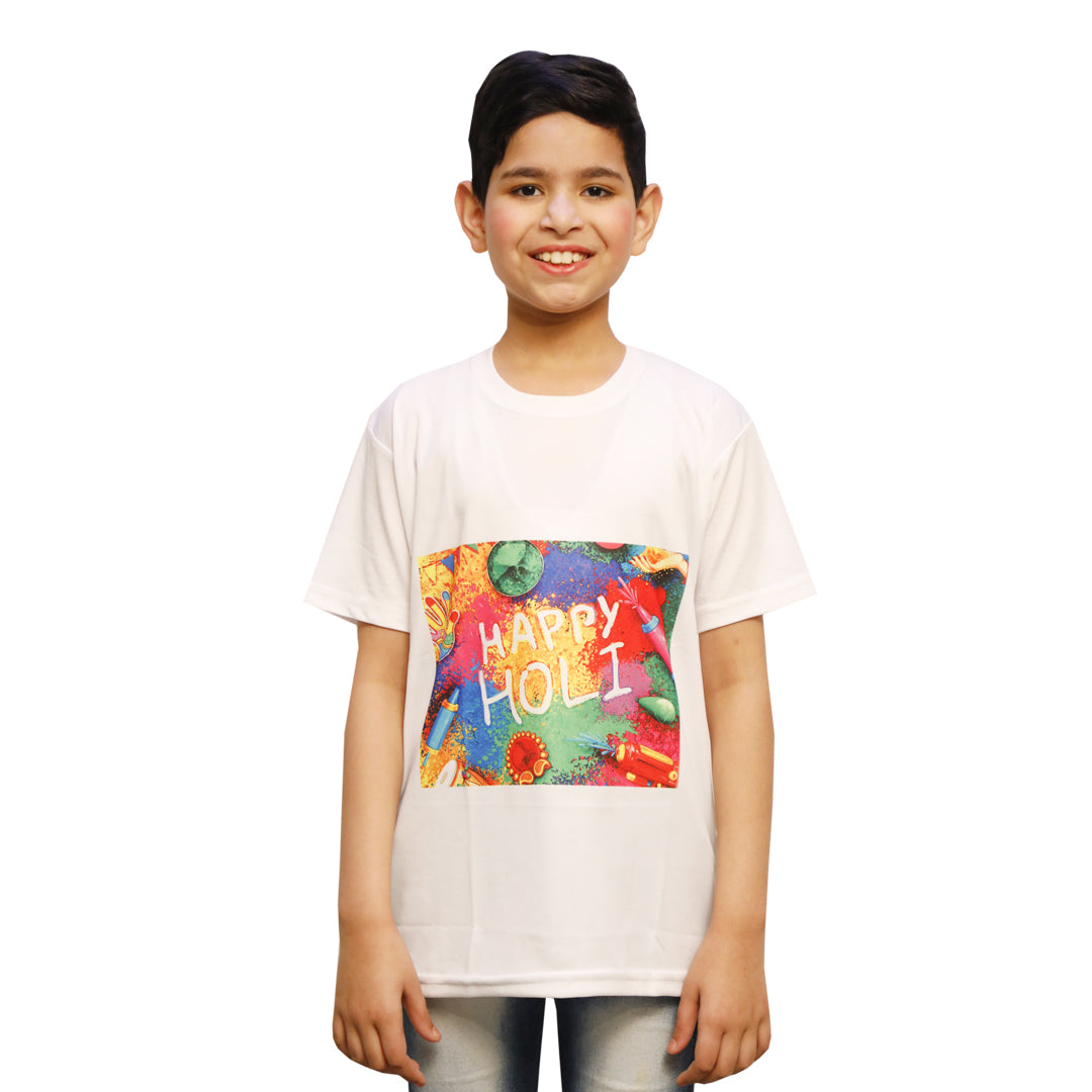 Holi T-Shirt for Kids - Printed Round Neck for Boys &amp; Girls (IMC17000-Holi17)