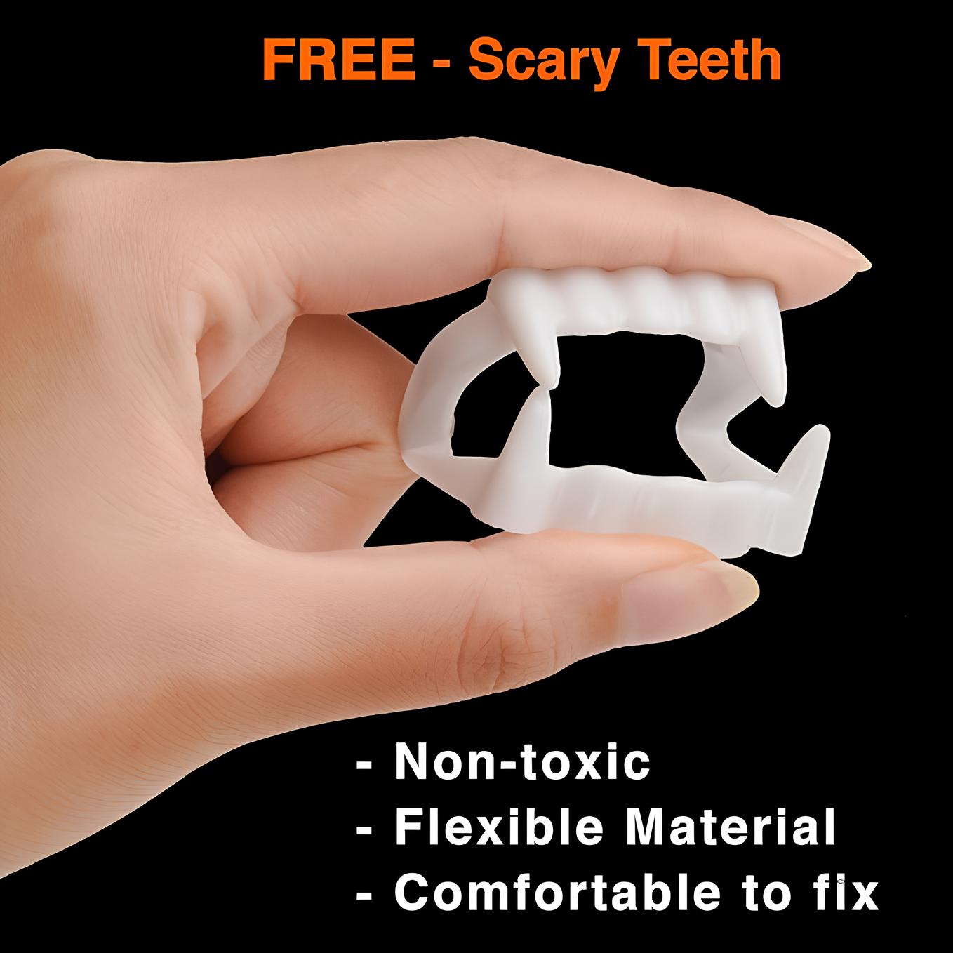 Halloween Dress|Devil's Costume and Accessories|For Girls and boys Kids |Haunted Horror Theme Dress (Only Cape & accessories with FREE scary teeth)