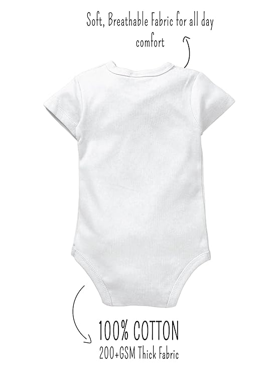 My First Holi Dress For Baby | New Born Boy Girl Romper Bodysuit Cotton White Half Sleeves Clothes | Holi Celebration Photoshoot