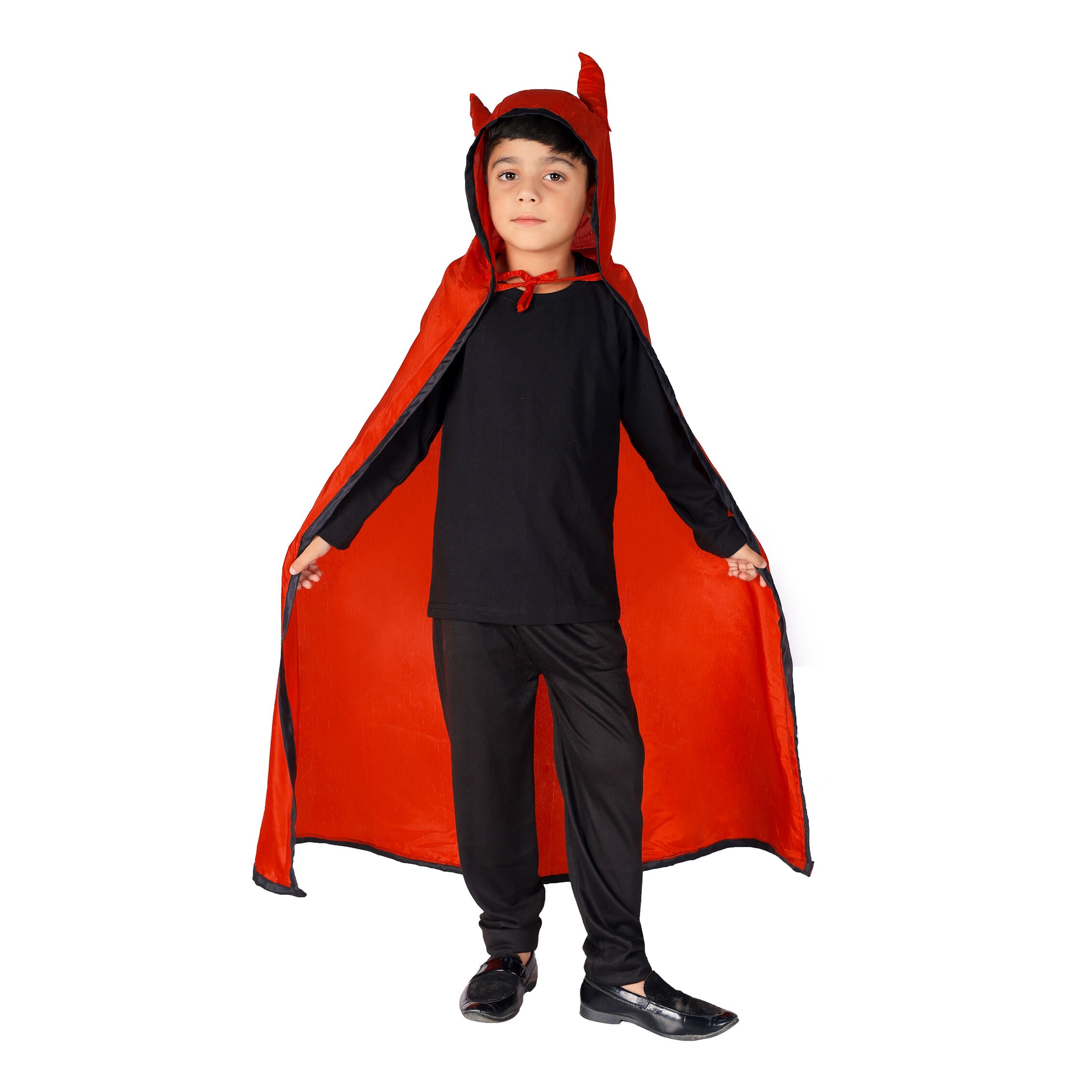 Halloween Dress|Devil's Costume and Accessories|For Girls and boys Kids |Haunted Horror Theme Dress (Only Cape & accessories with FREE scary teeth)