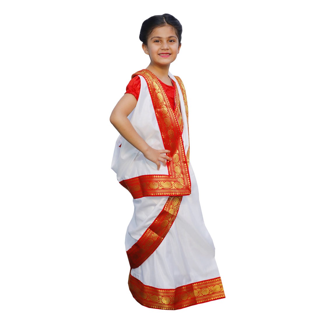 Bengali Dress For Girls Kids Indian States &amp; Folk Dance Costume IMC42000
