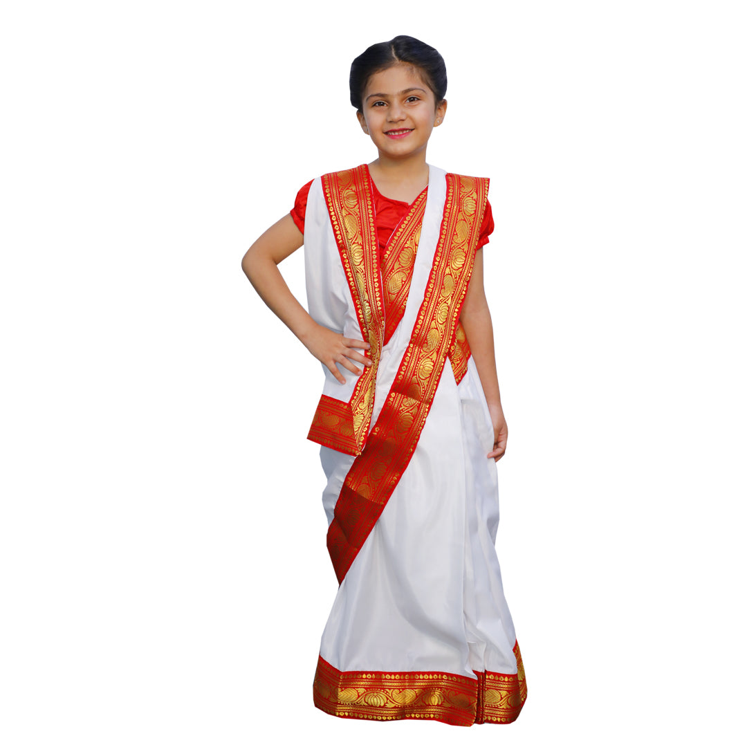 Bengali Dress For Girls Kids Indian States &amp; Folk Dance Costume IMC42000