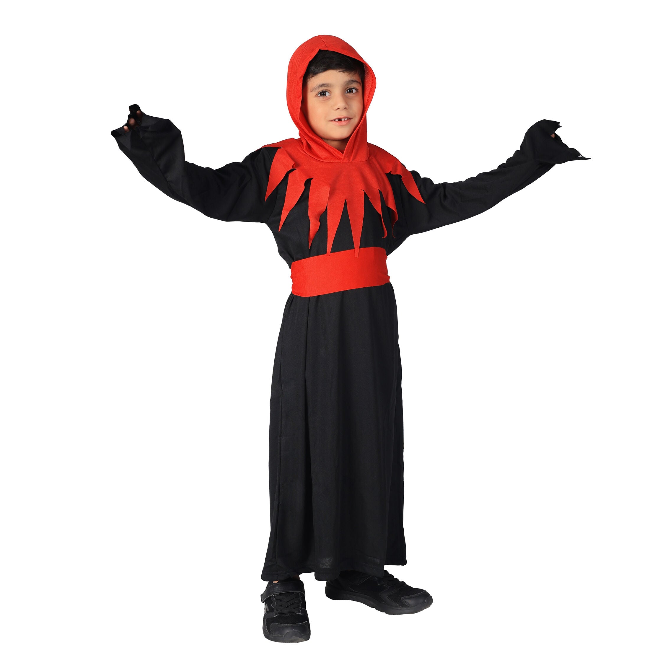 Halloween Dress|Devil's Costume and Accessories|For Girls and Boys Kids |Haunted Horror Theme Dress (FREE scary teeth)