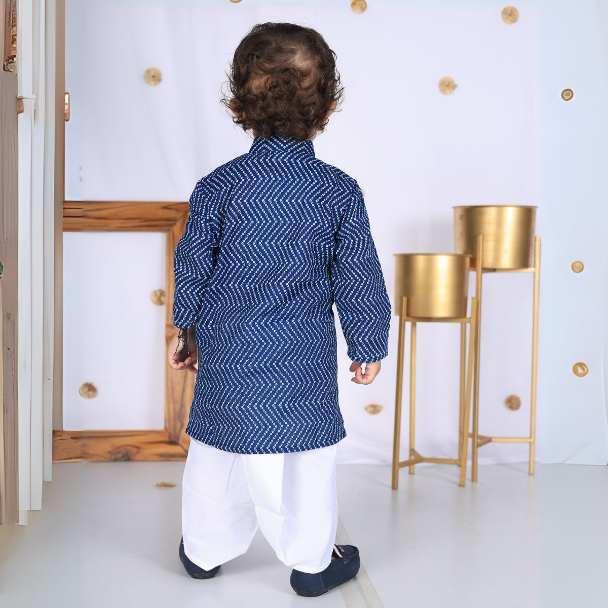 Vaanee Designz Elegant Traditional Dhoti Kurta Set for Baby Boys – Soft Cotton Ethnic Dress for Festivals And Weddings(Navy Blue)