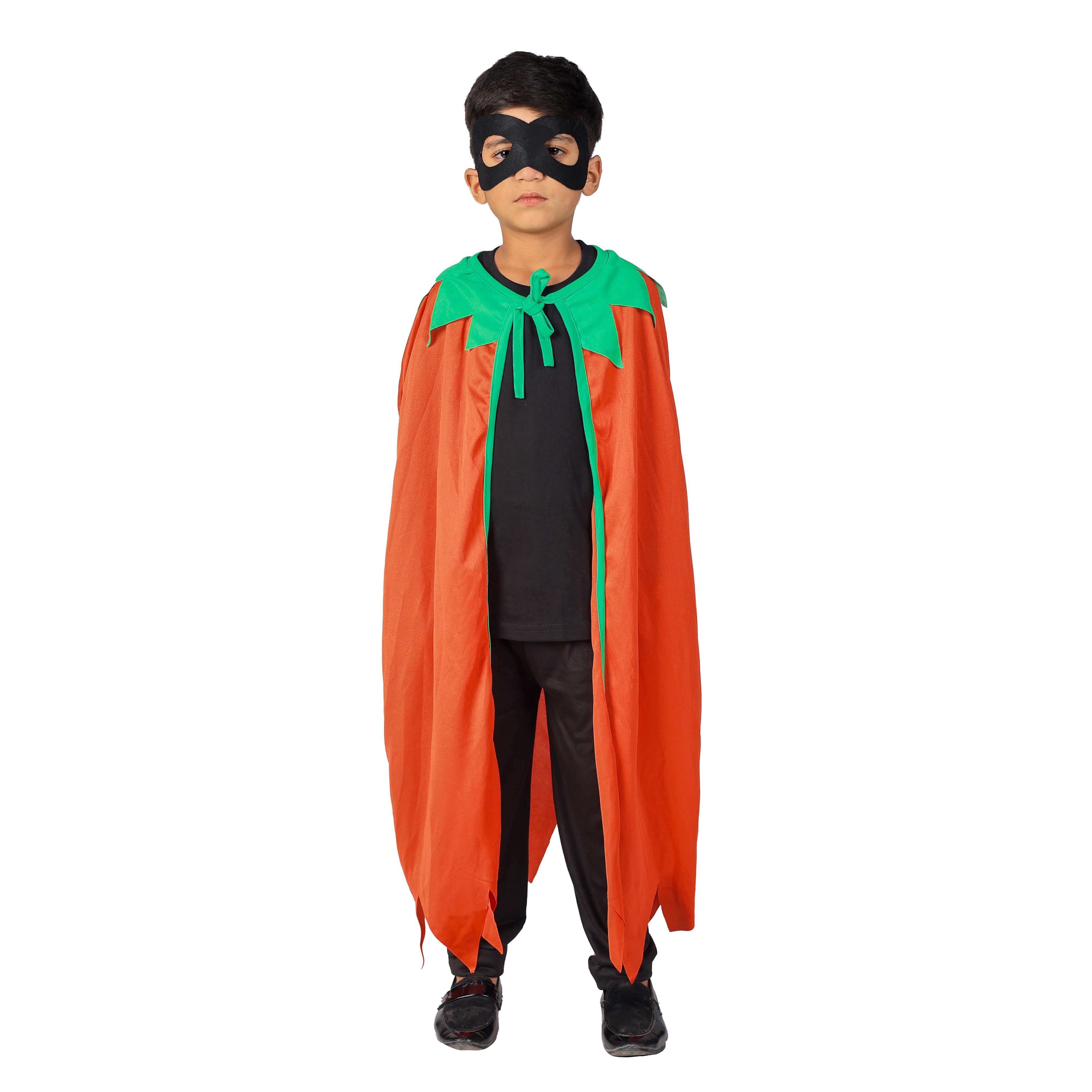 Halloween Dress| Pumpkin Cape Costume and Accessories|For Girls & Boys Kids |Haunted Horror Theme Dress (Only Cape & accessories with FREE scary teeth)
