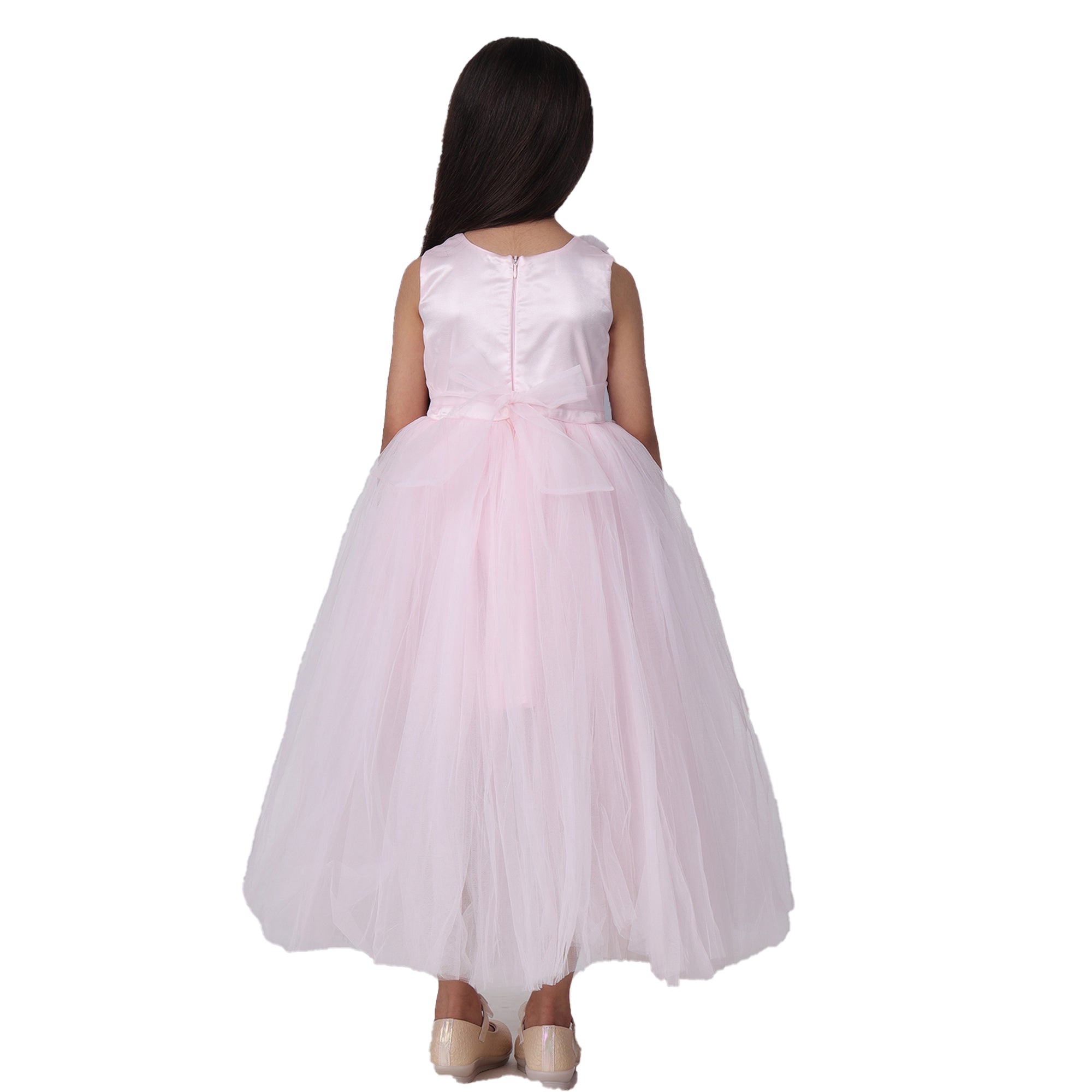 Itsmycostume Net Casual Full Length Cute Gown for Girls Kids