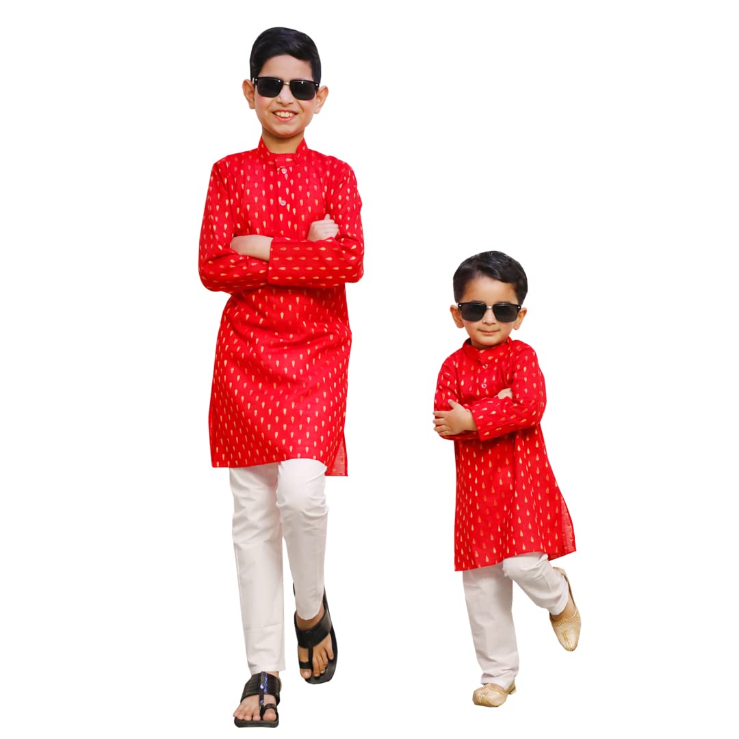 Red Kurta Pajama Set for Baby Boy - Complete Set