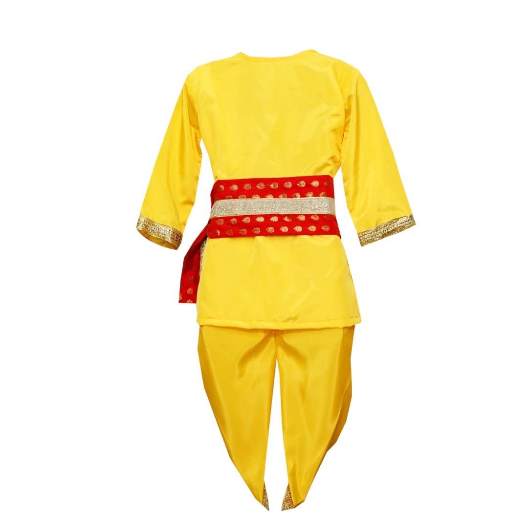 Krishna Dress for Baby Boy Kids Set of 10 Little Krishna Ji Kanha Janmasthmi Costume for Boys Kids (IMC20000-YYEELLOWW)