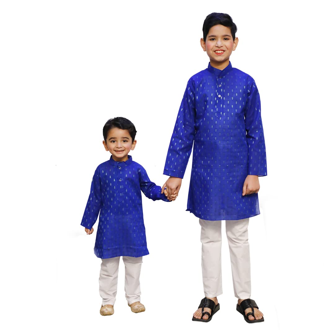 Blue Kurta Pajama Set for Boys Kids Complete Set