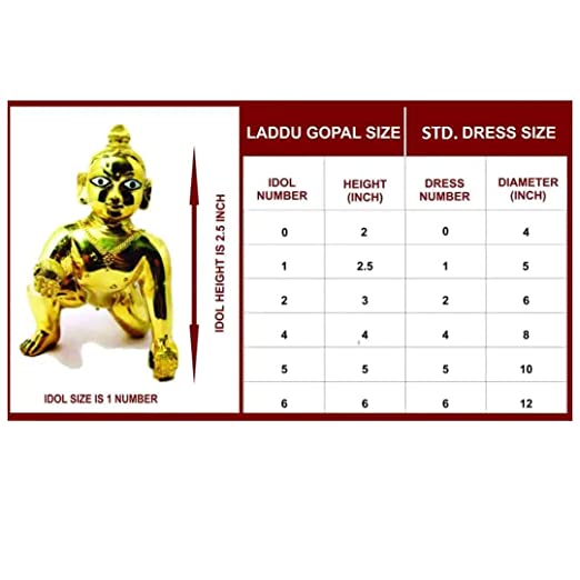 ITSMYCOSTUME Handmade Premium Laddu Gopal Krishna Bal Gopal Poshak Dress Set of 4 (Poshak,Mukut,Wig,Mala)