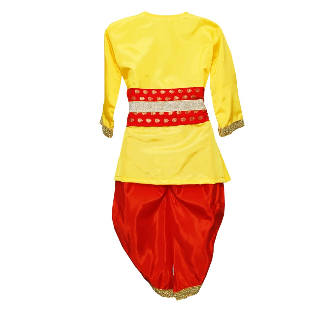 Krishna Dress for Baby Boy Kids Set of 10 Little Krishna Ji Kanha Janmasthmi Costume for Boys Kids (IMC20000-Redd)