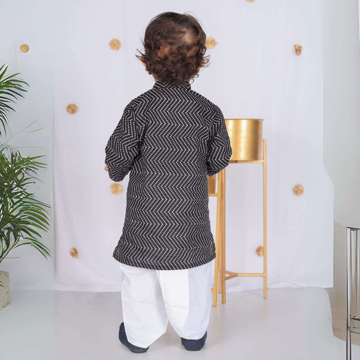 Vaanee Designz Elegant Traditional Dhoti Kurta Set for Baby Boys – Soft Cotton Ethnic Dress for Festivals And Weddings(Black)