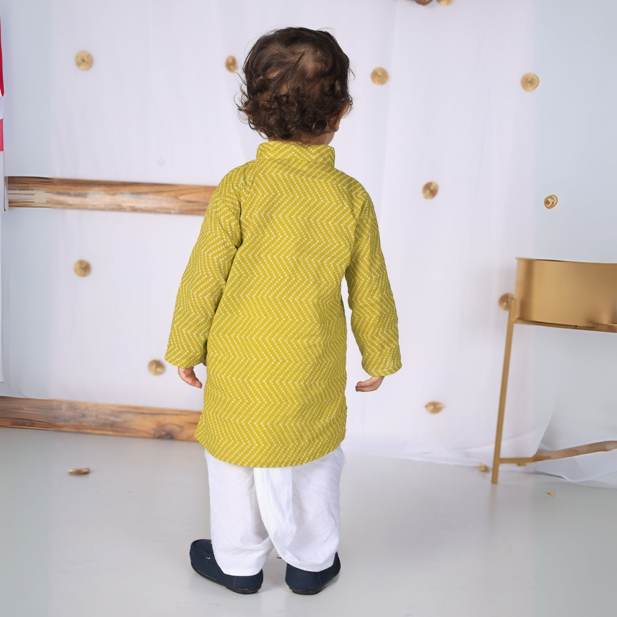 Vaanee Designz Elegant Traditional Dhoti Kurta Set for Baby Boys – Soft Cotton Ethnic Dress for Festivals And Weddings(Mustard)