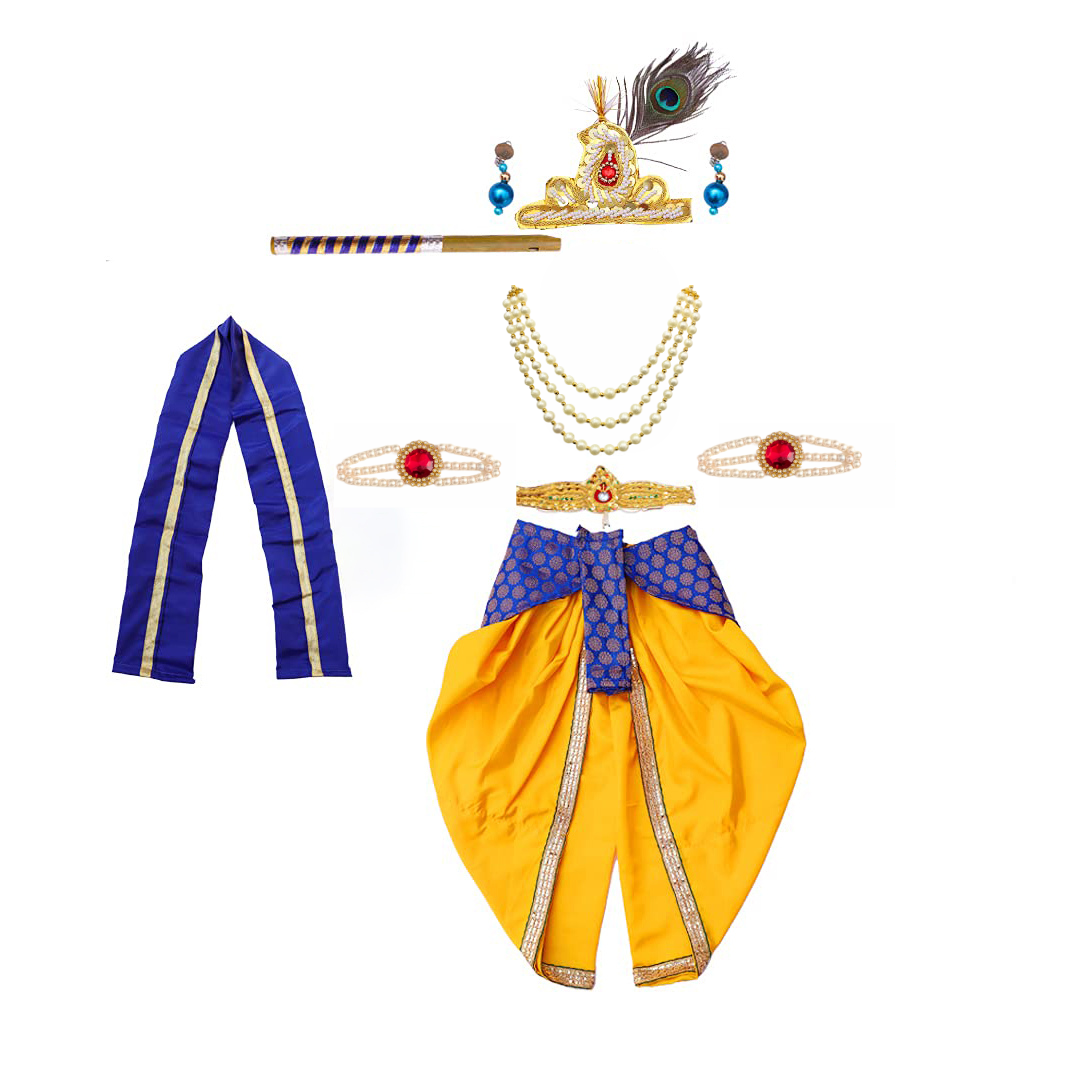 Krishna Dress for Baby Boy Kids Set of 10 Little Krishna Ji Kanha Janmasthmi Costume for Kids