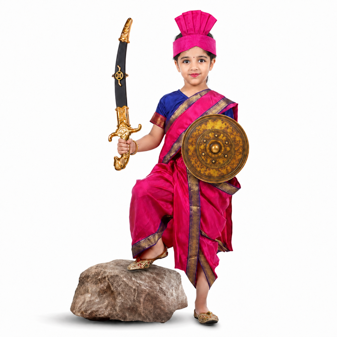 Rani Laksmi Bai Costume Dress For Girls Kids Freedom Fighter Costume