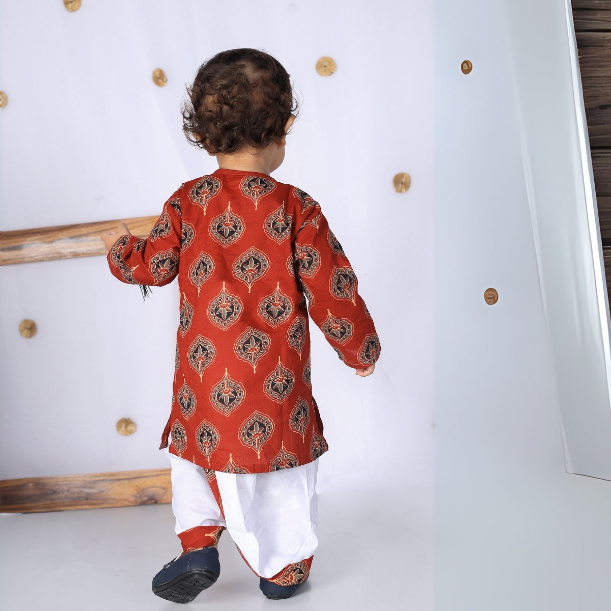 Vaanee Designz Elegant Traditional Dhoti Kurta Set for Baby Boys – Soft Cotton Ethnic Dress for Festivals And Weddings(Red)