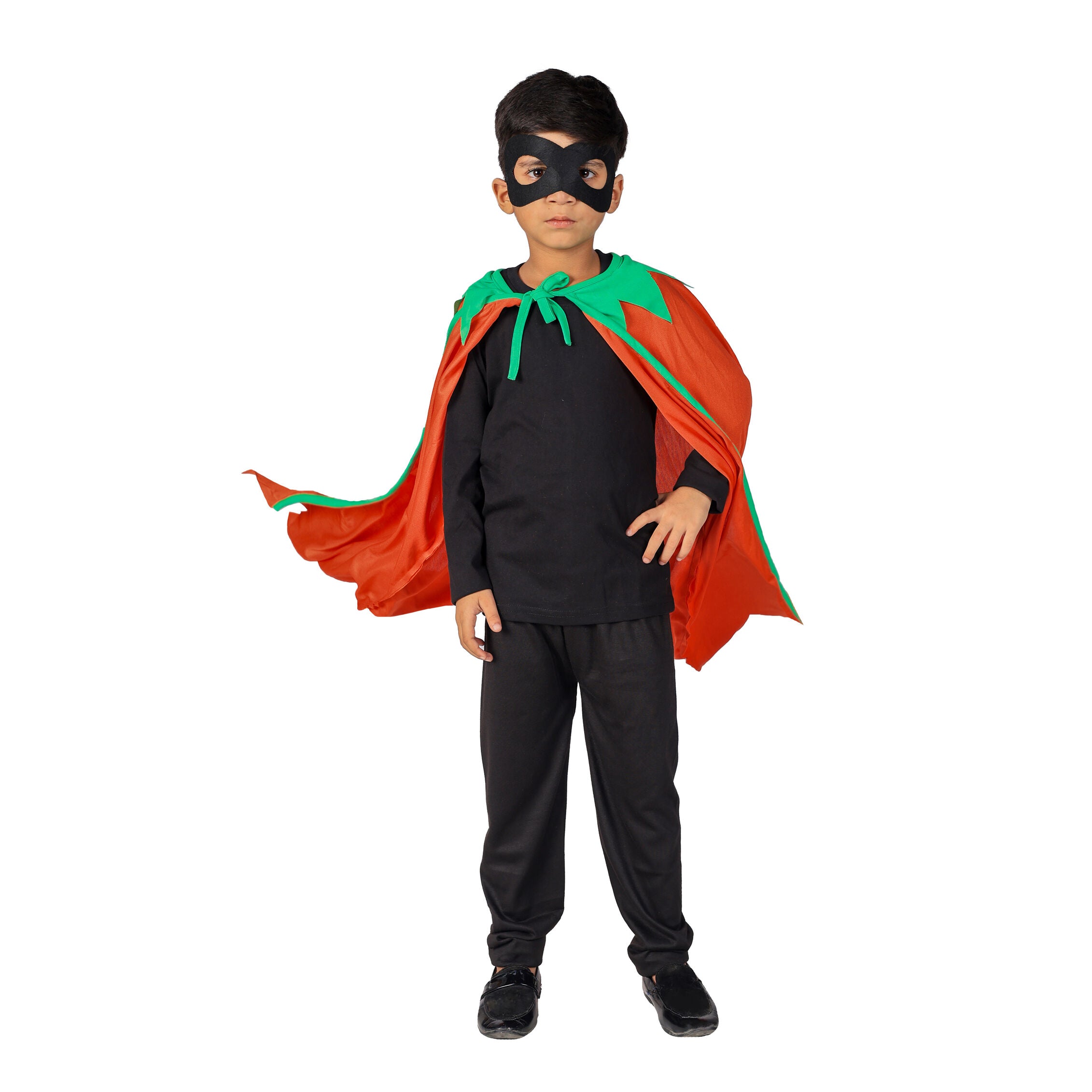 Halloween Dress| Pumpkin Cape Costume and Accessories|For Girls & Boys Kids |Haunted Horror Theme Dress (Only Cape & accessories with FREE scary teeth)
