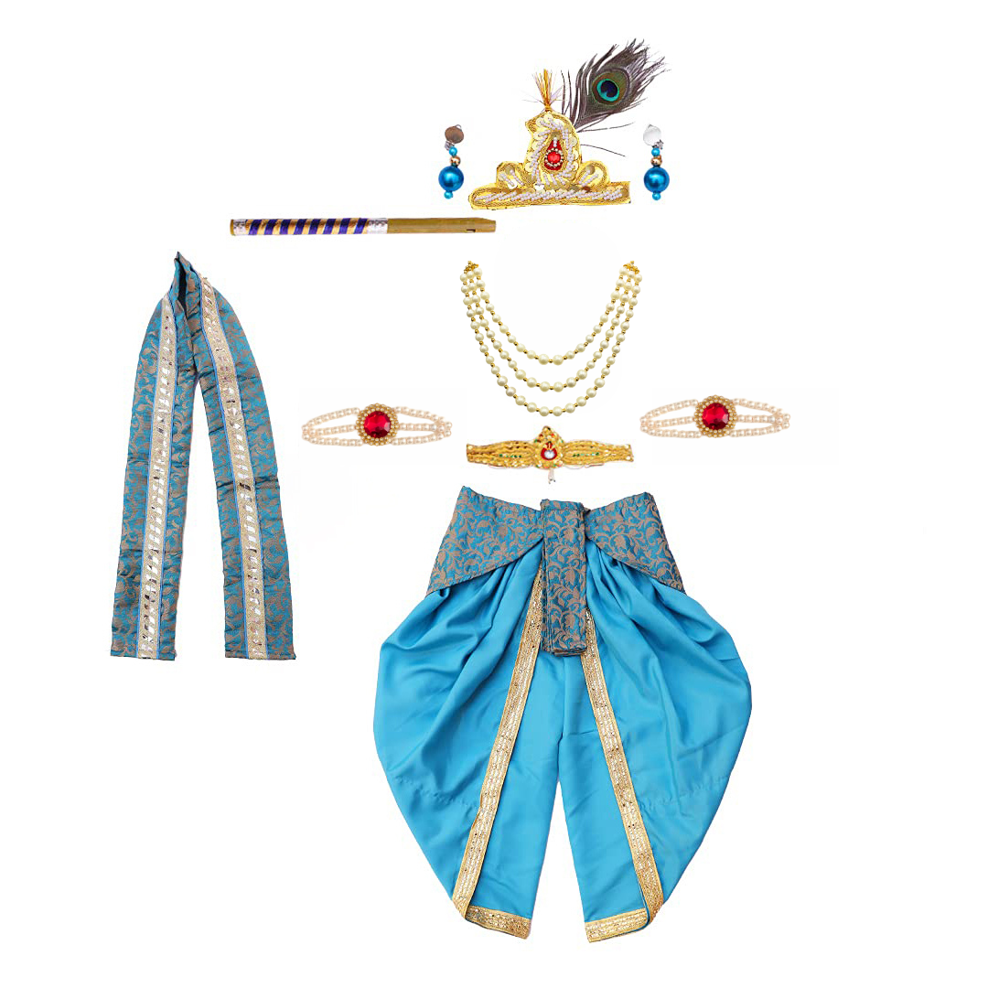 Krishna Dress for Baby Boy Kids Set of 10 Little Krishna Ji Kanha Janmasthmi Costume for Kids