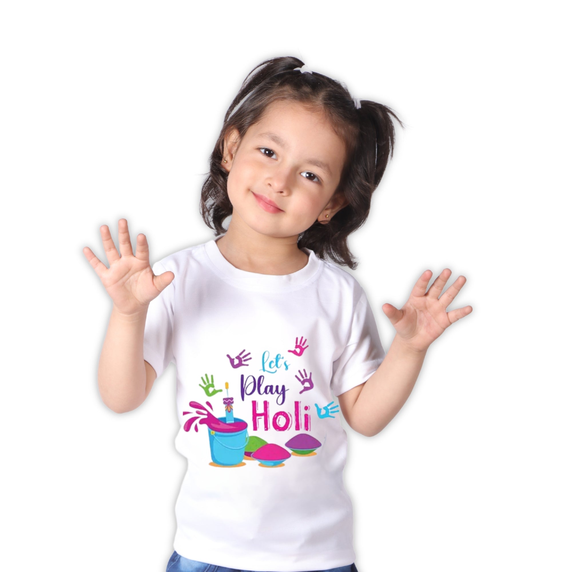 Itsmycostume Holi T shirt for kids baby boy girl infant Unisex Half Sleeve Round Neck T shirts