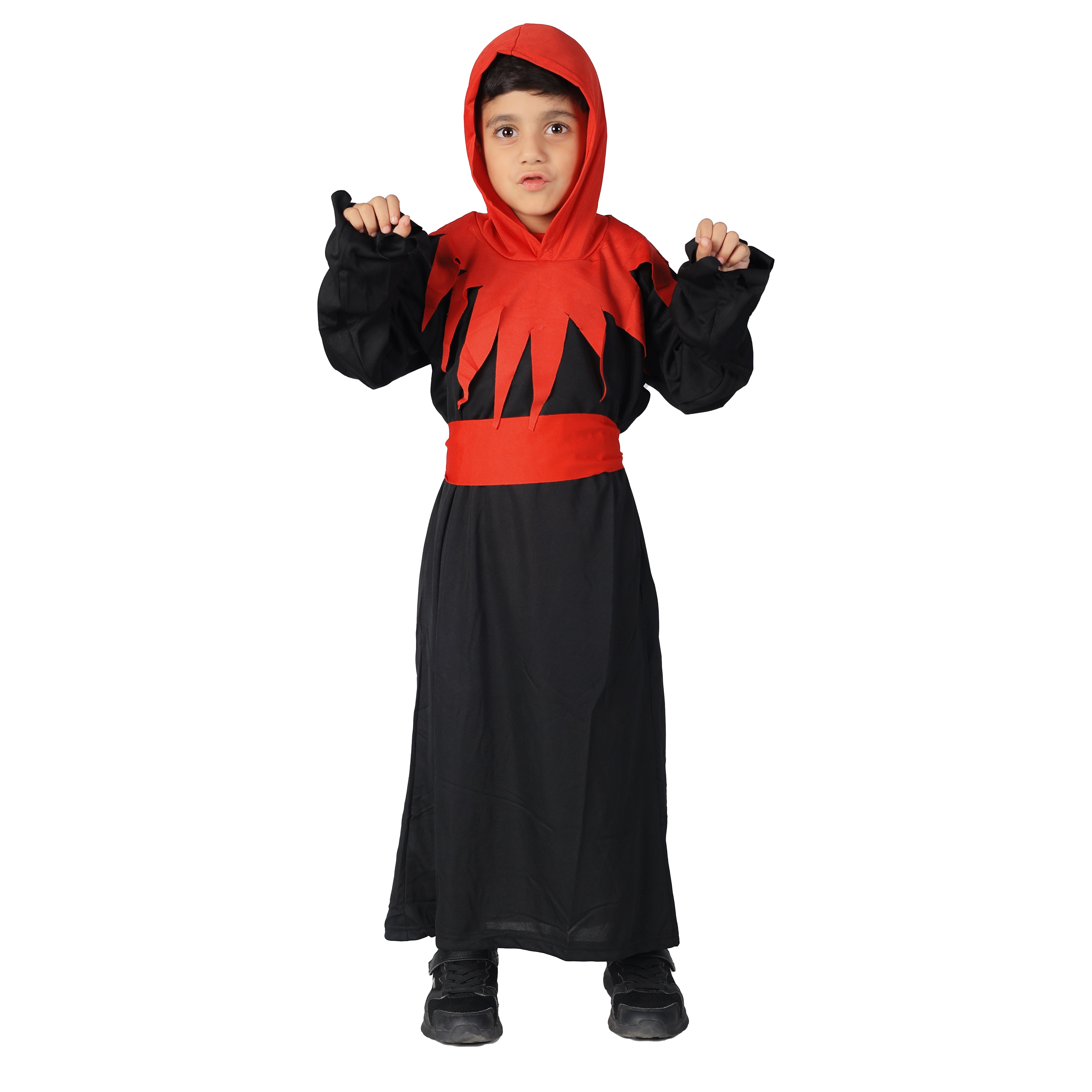 Halloween Dress|Devil's Costume and Accessories|For Girls and Boys Kids |Haunted Horror Theme Dress (FREE scary teeth)