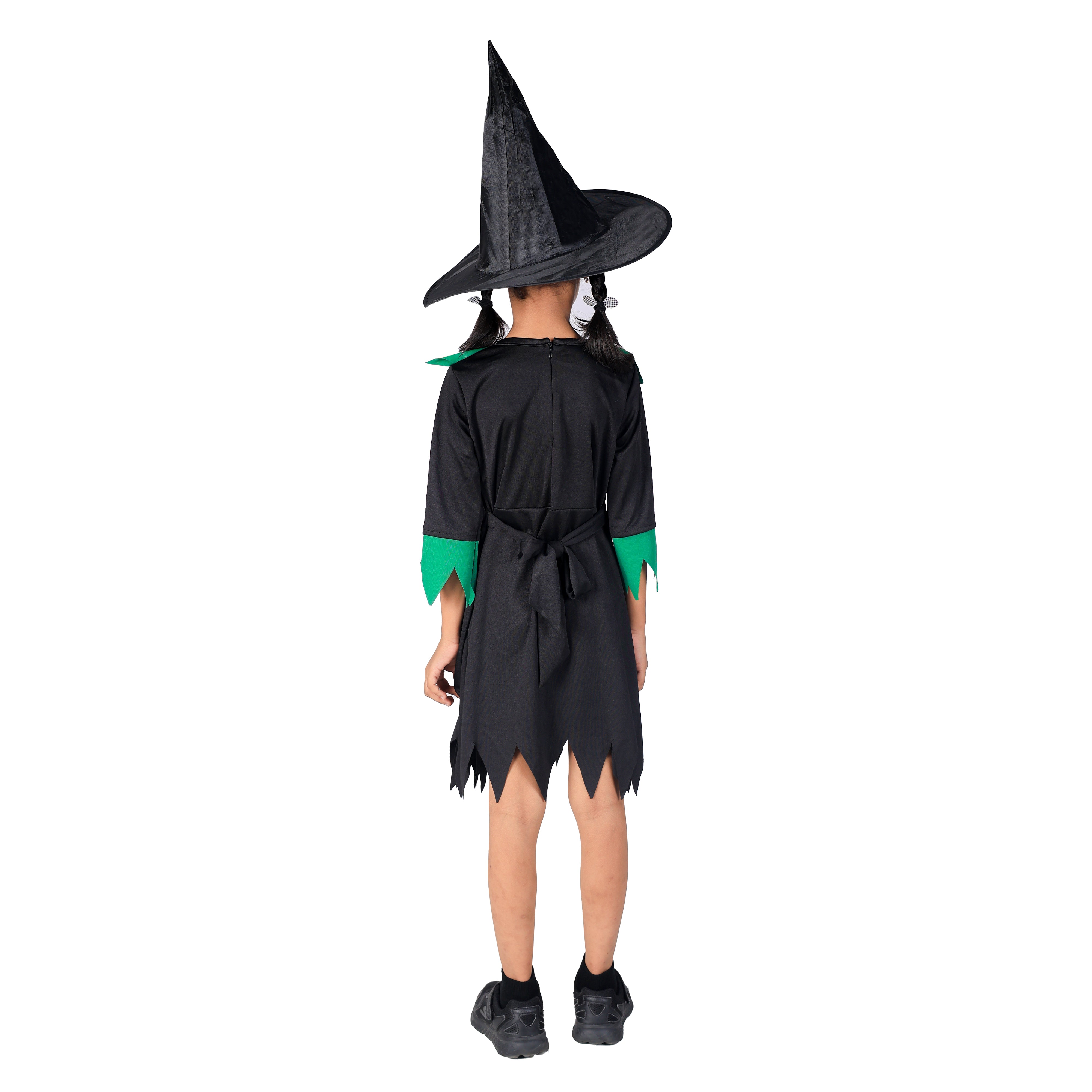 Halloween Dress| Witch Frock Costume and Accessories|For Girls  Kids |Haunted Horror Theme Dress (Free Scary Teeth)