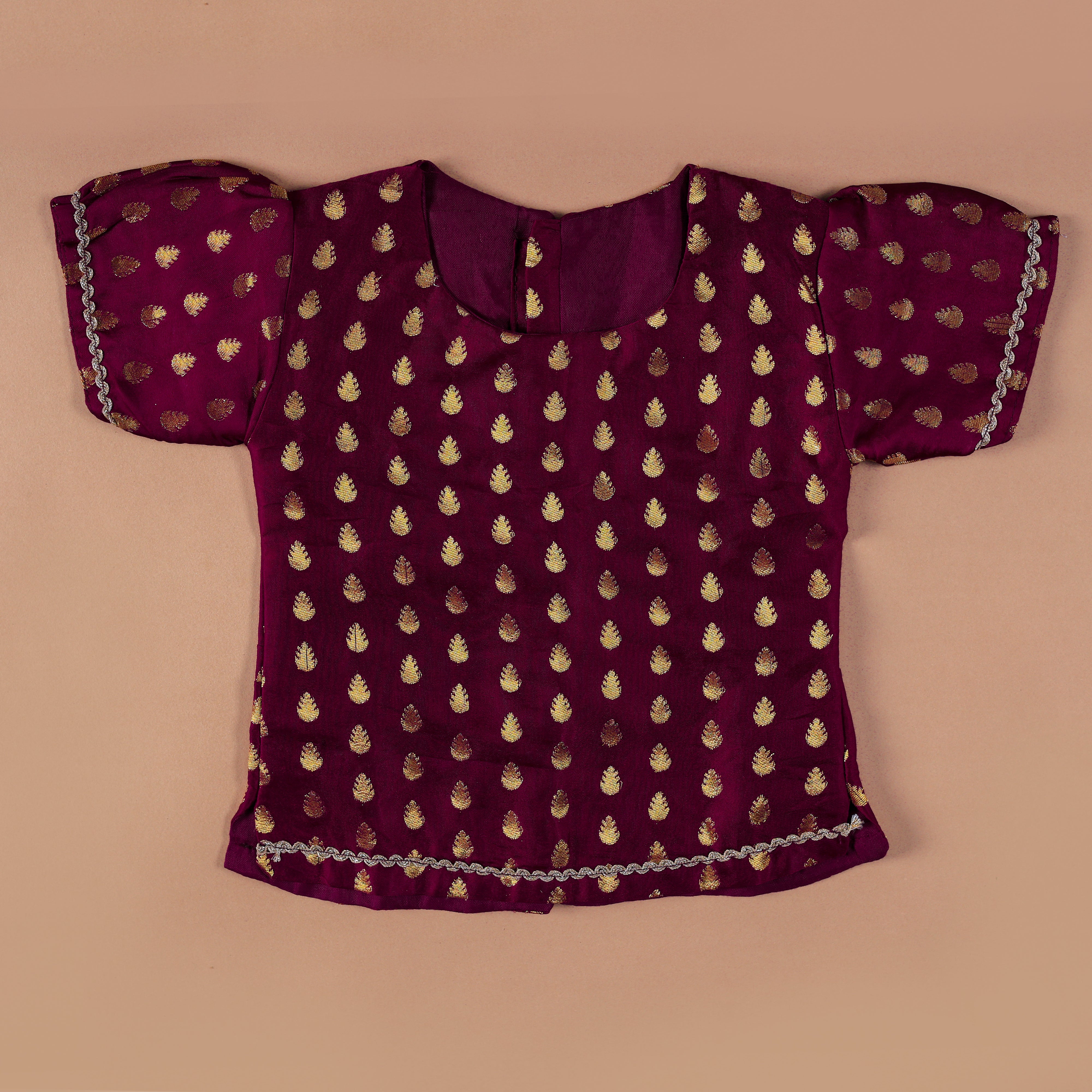 Vaanee Designz Silk Blend Readymade Embroidered 3 Piece Lehenga Choli Set|Lehenga Choli,Ethnic Wear|Lehenga for Kids|Lehenga Set for Wedding and Festival(Wine)