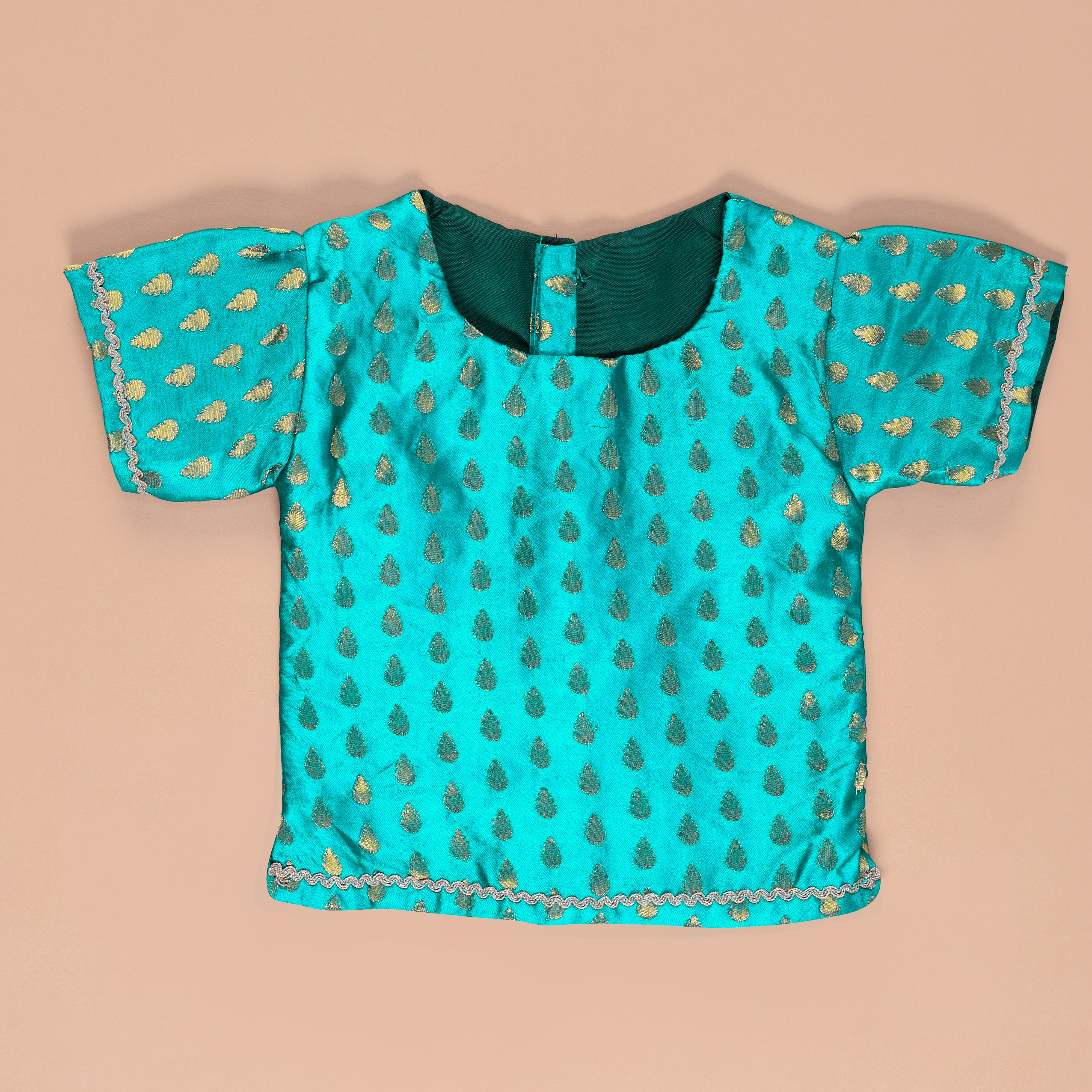 Vaanee Designz Silk Blend Readymade Embroidered 3 Piece Lehenga Choli Set|Lehenga Choli,Ethnic Wear|Lehenga for Kids|Lehenga Set for Wedding and Festival(Rama green)