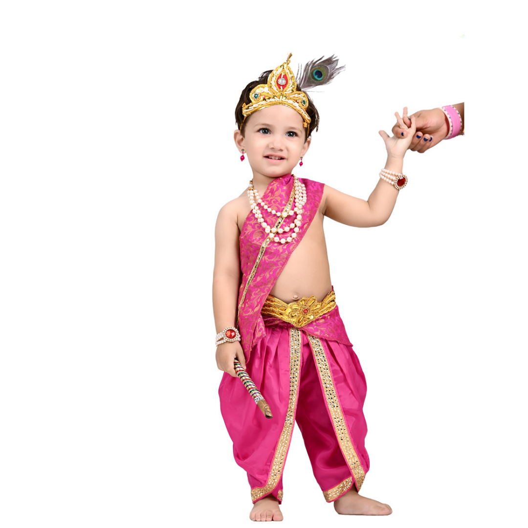 Krishna Dress for Baby Boy Kids Set of 10 Little Krishna Ji Kanha Janmasthmi Costume for Kids (IMC45001-MMAGGG)