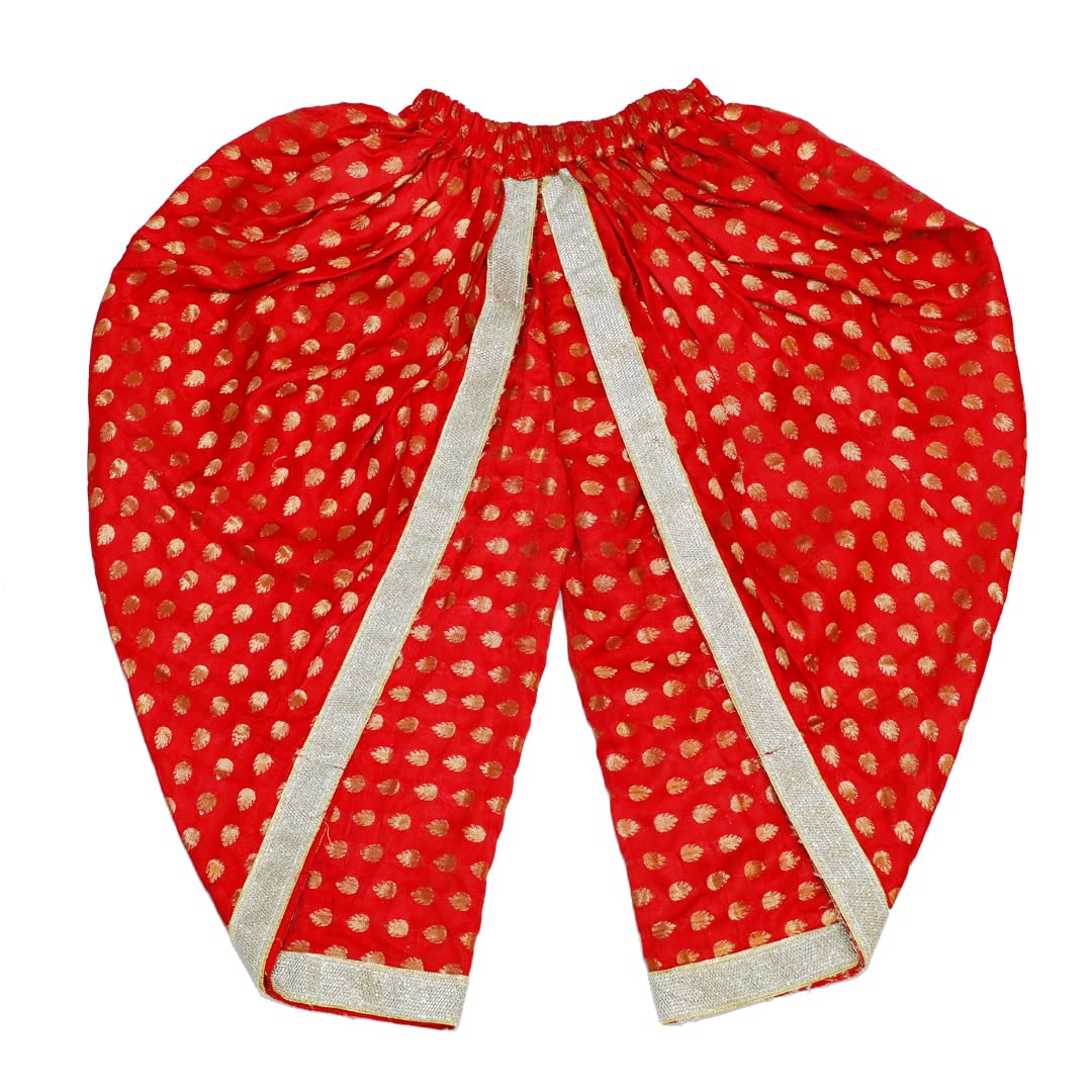 Krishna Dress for Baby Boy Kids Set of 10 Little Krishna Ji Kanha Janmasthmi Costume for Kids (IMC19000-Rred)