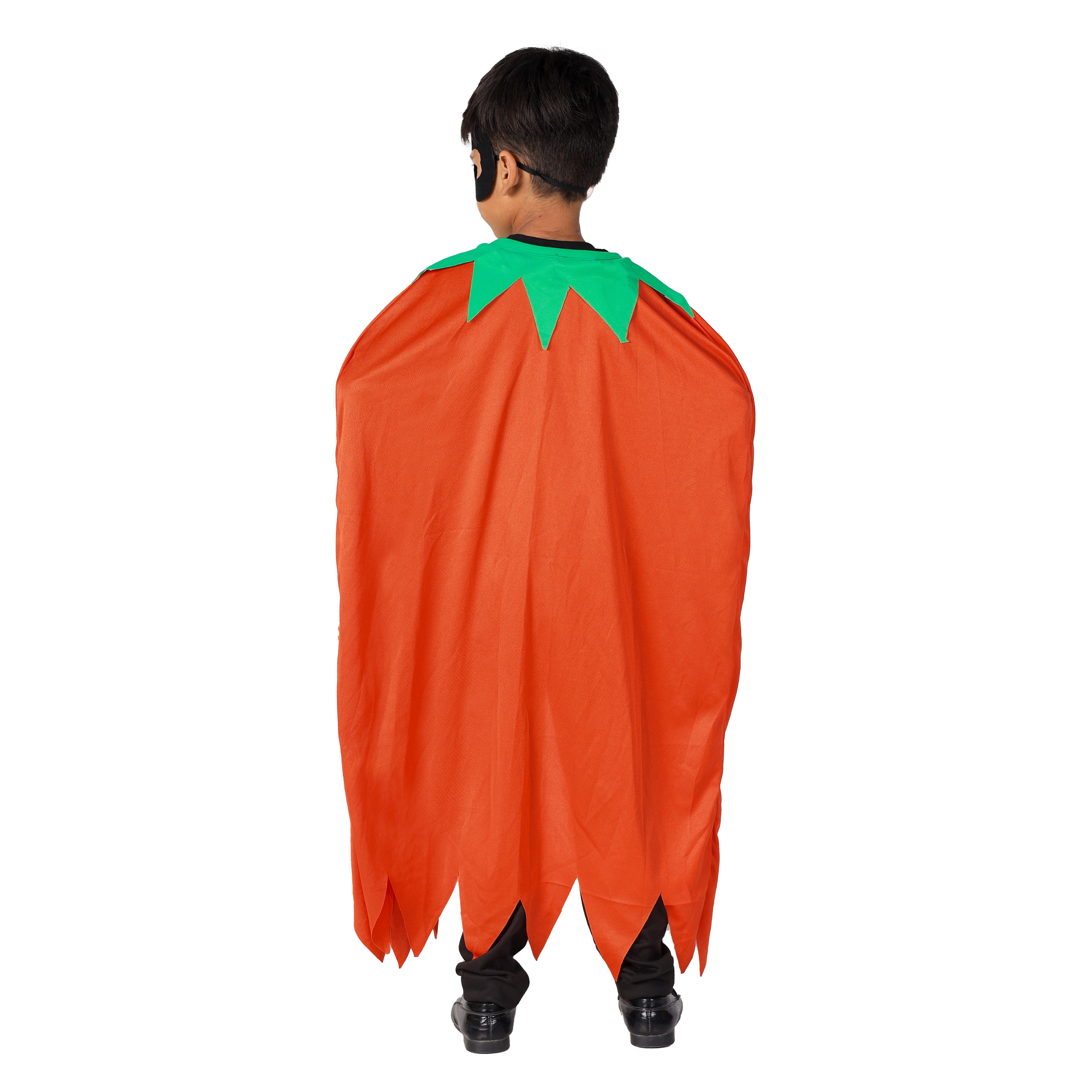 Halloween Dress| Pumpkin Cape Costume and Accessories|For Girls & Boys Kids |Haunted Horror Theme Dress (Only Cape & accessories with FREE scary teeth)