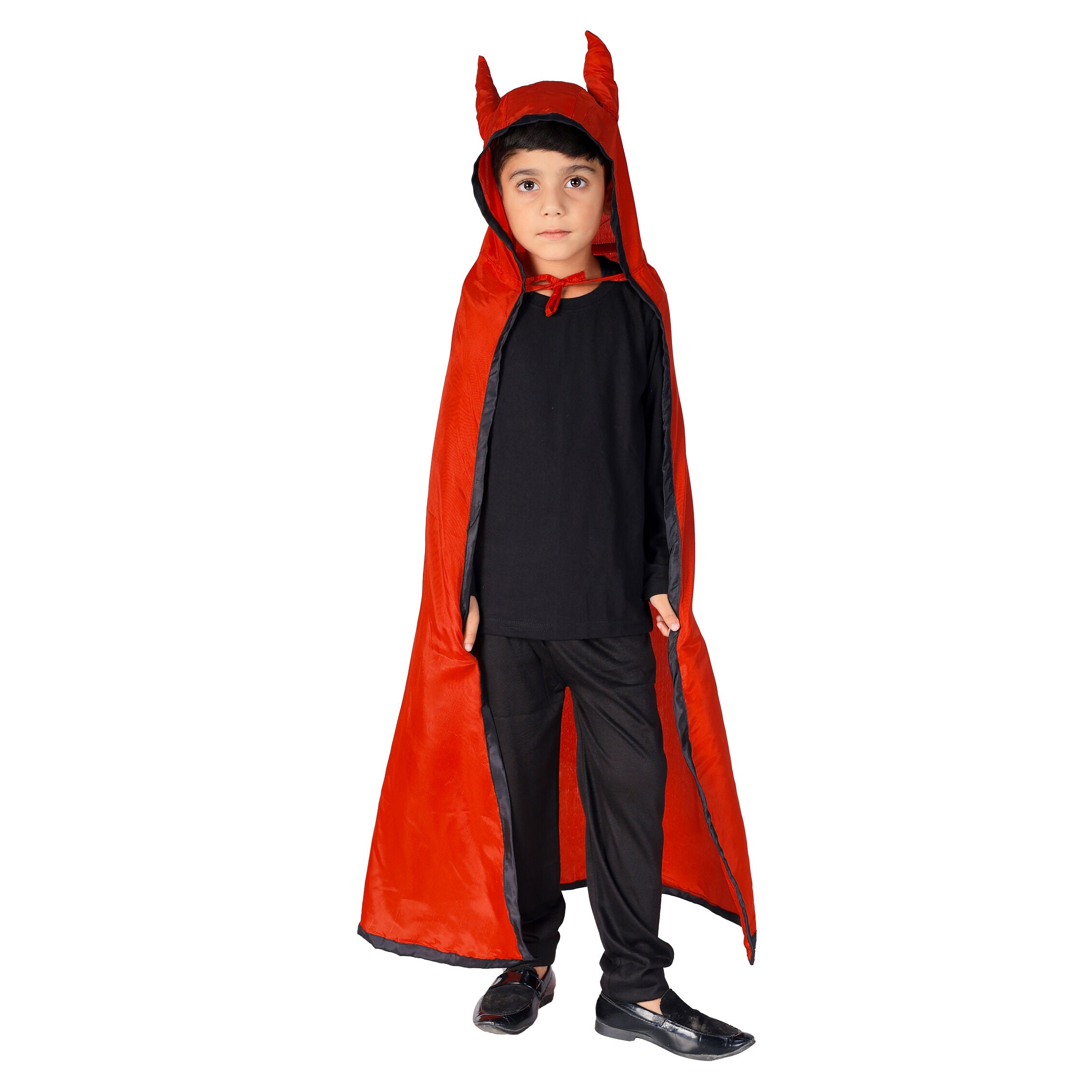 Halloween Dress|Devil's Costume and Accessories|For Girls and boys Kids |Haunted Horror Theme Dress (Only Cape & accessories with FREE scary teeth)