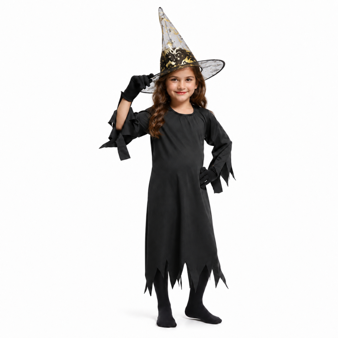 Witch Costume Dress for Kids Girls Halloween Costume (No Gloves &amp; Stockings Included)