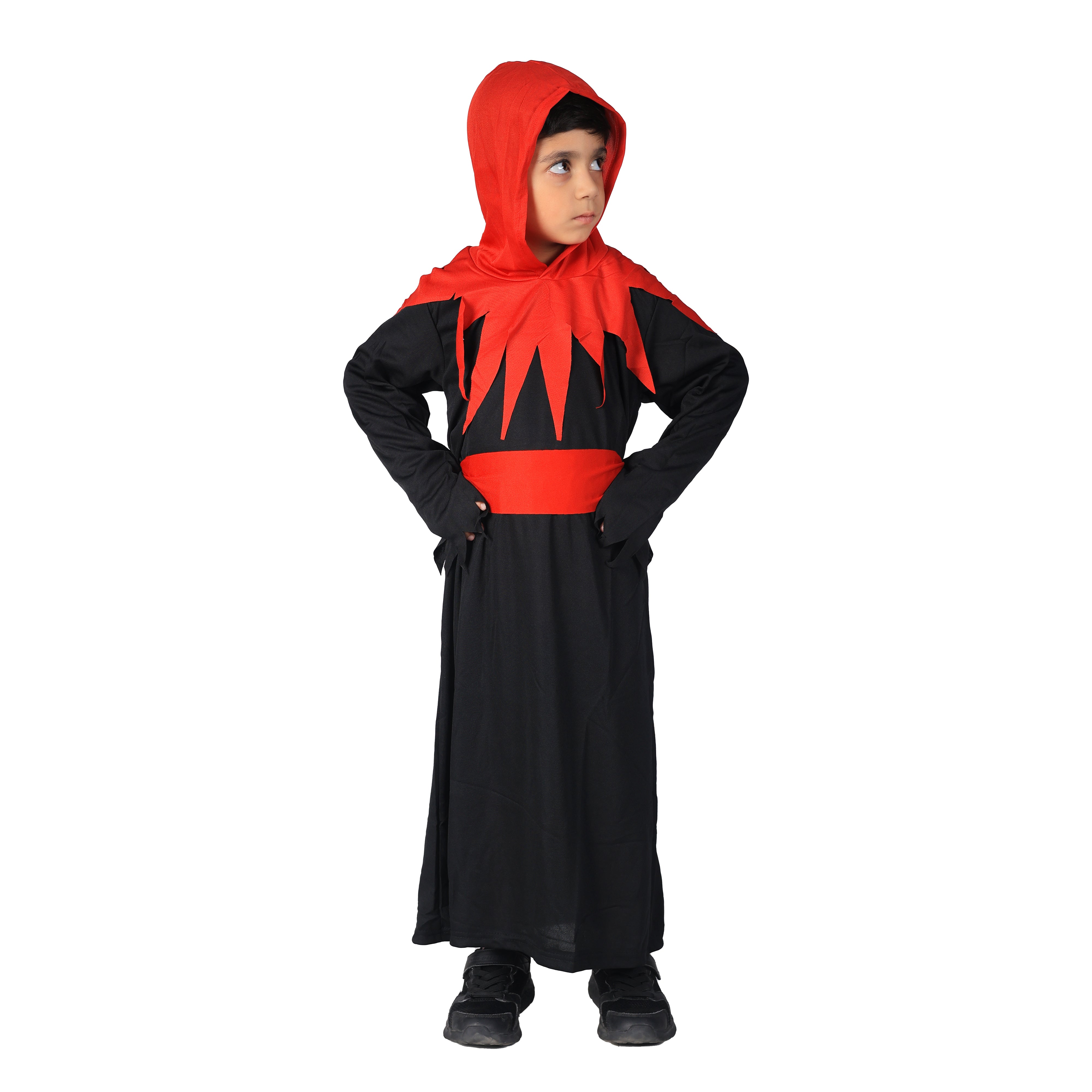 Halloween Dress|Devil's Costume and Accessories|For Girls and Boys Kids |Haunted Horror Theme Dress (FREE scary teeth)