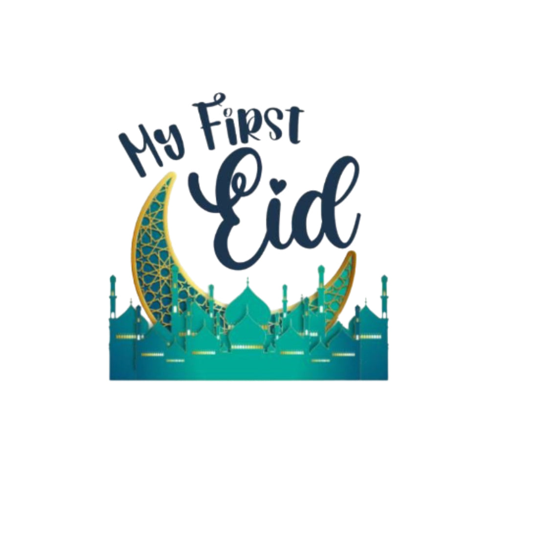 Itsmycostume My First Eid tshirt for kids baby boy girl infant Unisex Half Sleev Round Neck Tshirts