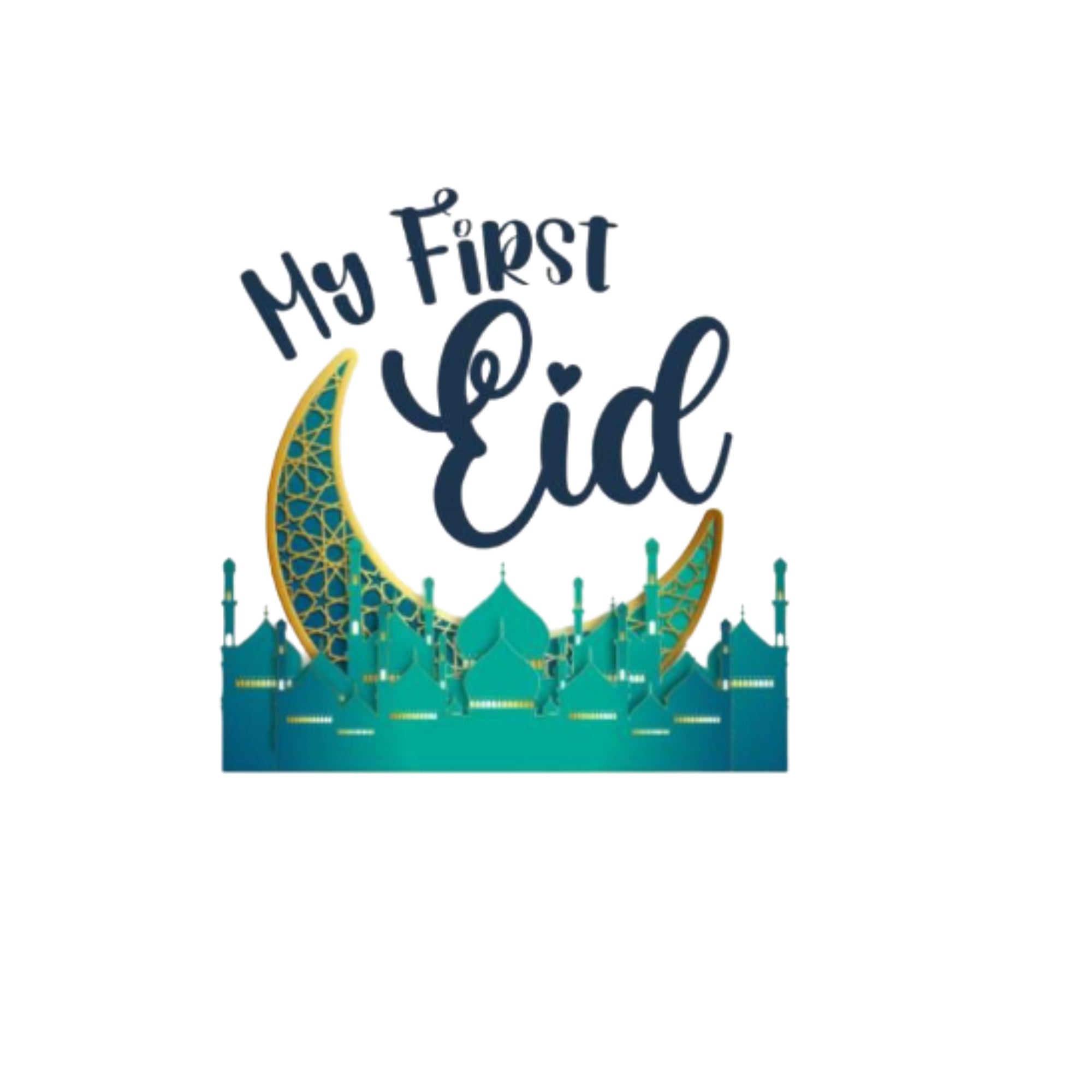 Itsmycostume My First Eid tshirt for kids baby boy girl infant Unisex Half Sleev Round Neck Tshirts