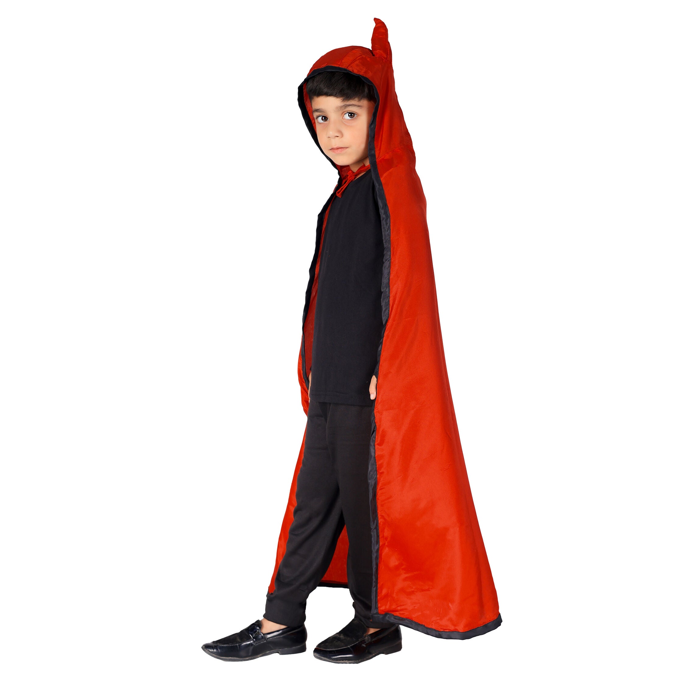 Halloween Dress|Devil's Costume and Accessories|For Girls and boys Kids |Haunted Horror Theme Dress (Only Cape & accessories with FREE scary teeth)