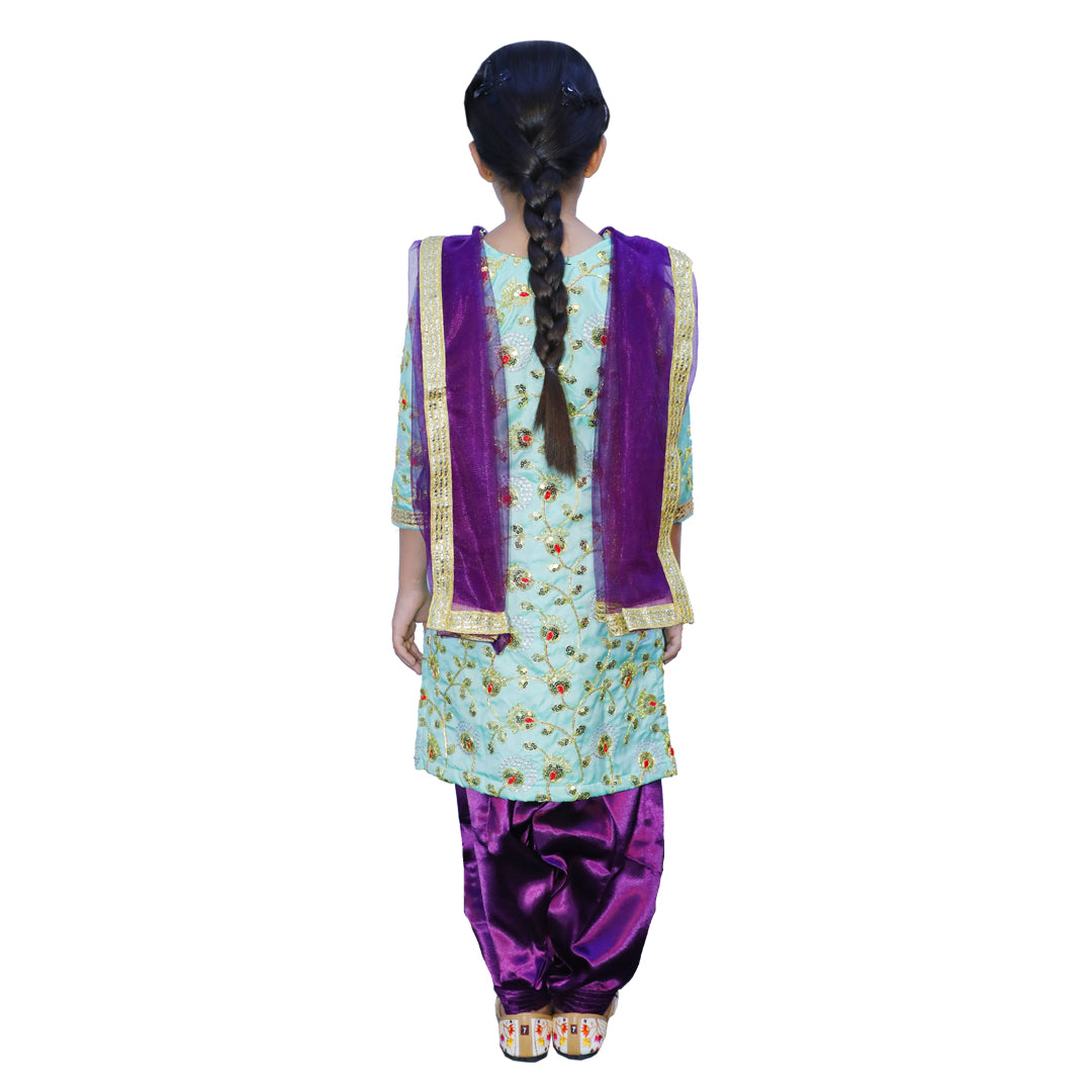 Punjabi Dress for Girls Traditional Folk Dance Costume for Kids