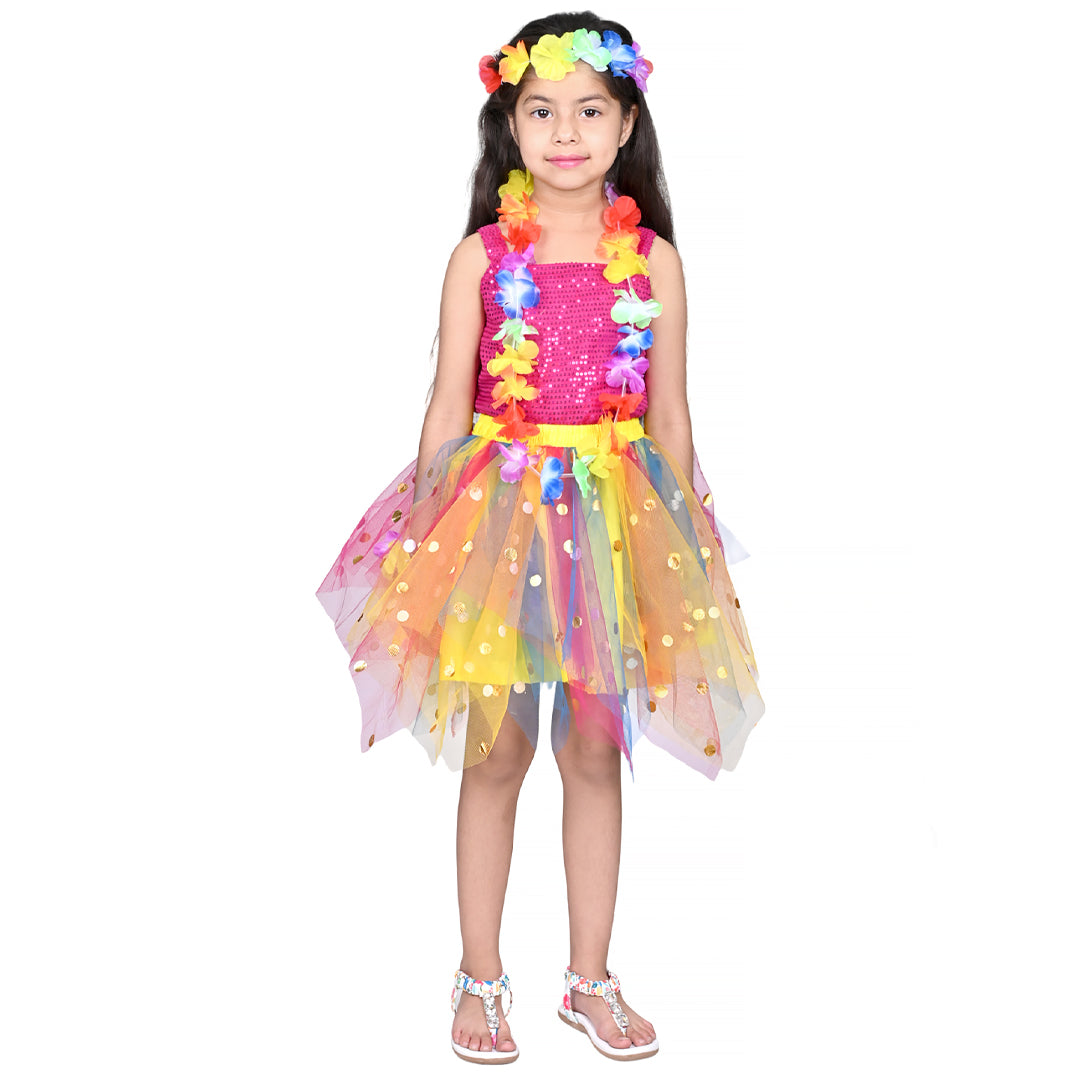 Goa Dress for Girls Kids Pack of 3(Skirt ,Top &amp; Flower Accessories) Kids Costume (IMC45007-MAG)