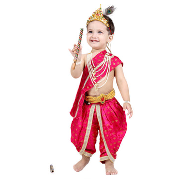 Krishna Dress for Baby Boy Kids Set of 10 Little Krishna Ji Kanha Janmasthmi Costume for Kids (IMC45001-SATMAG)