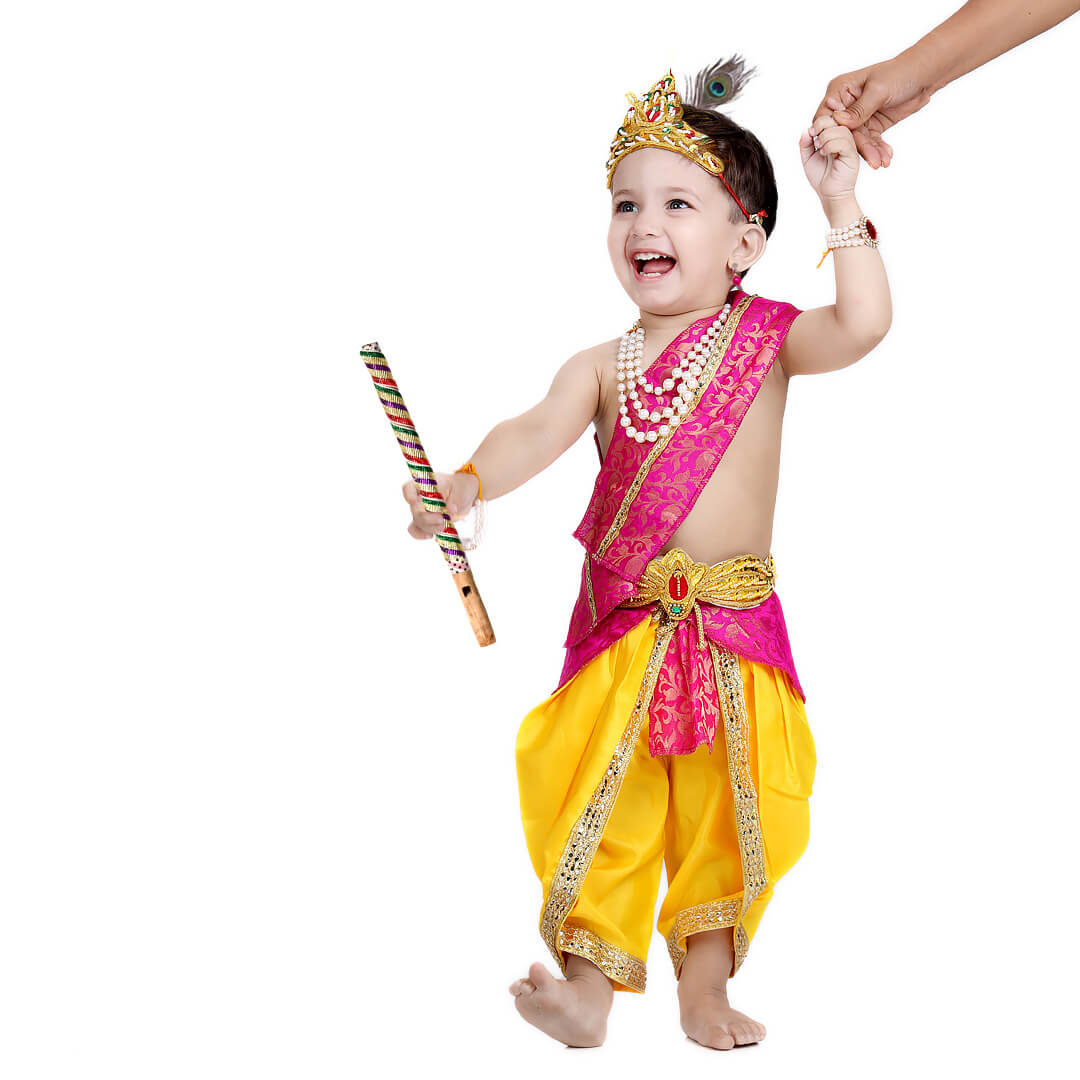 Krishna Dress for Baby Boy Kids Set of 10 Little Krishna Ji Kanha Janmasthmi Costume for Kids