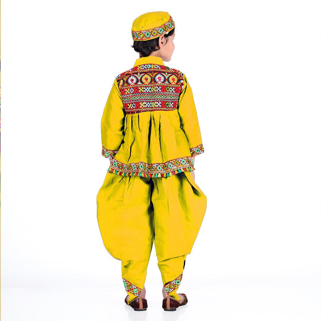 Garba Costume For Boys - Gujarati Garba (IMC967-YEL)