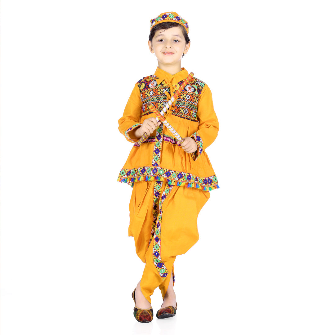 Garba Costume For Boys - Gujarati Garba (IMC967-YEL)