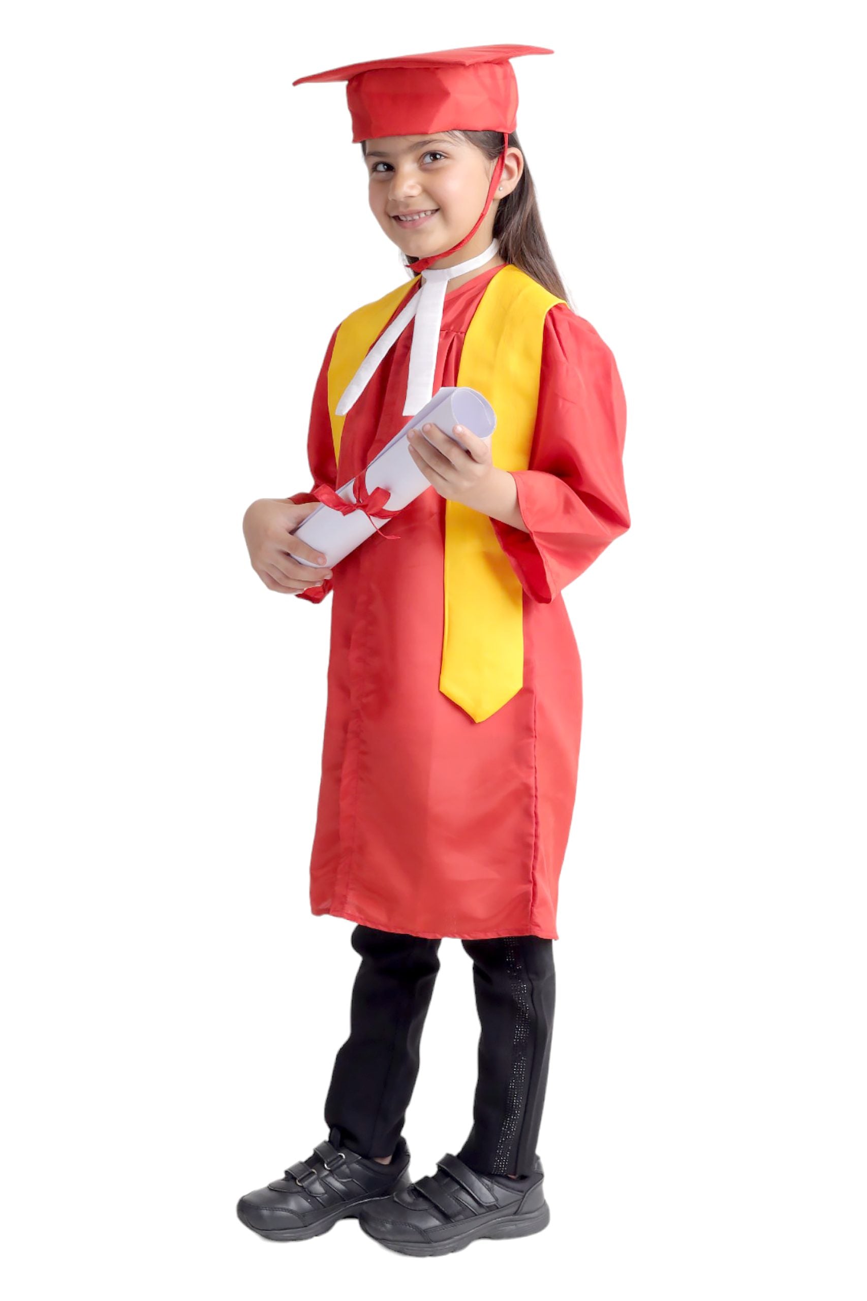 Convocation Graduation Red Gown Costume for Kids (IMC4081-Red)