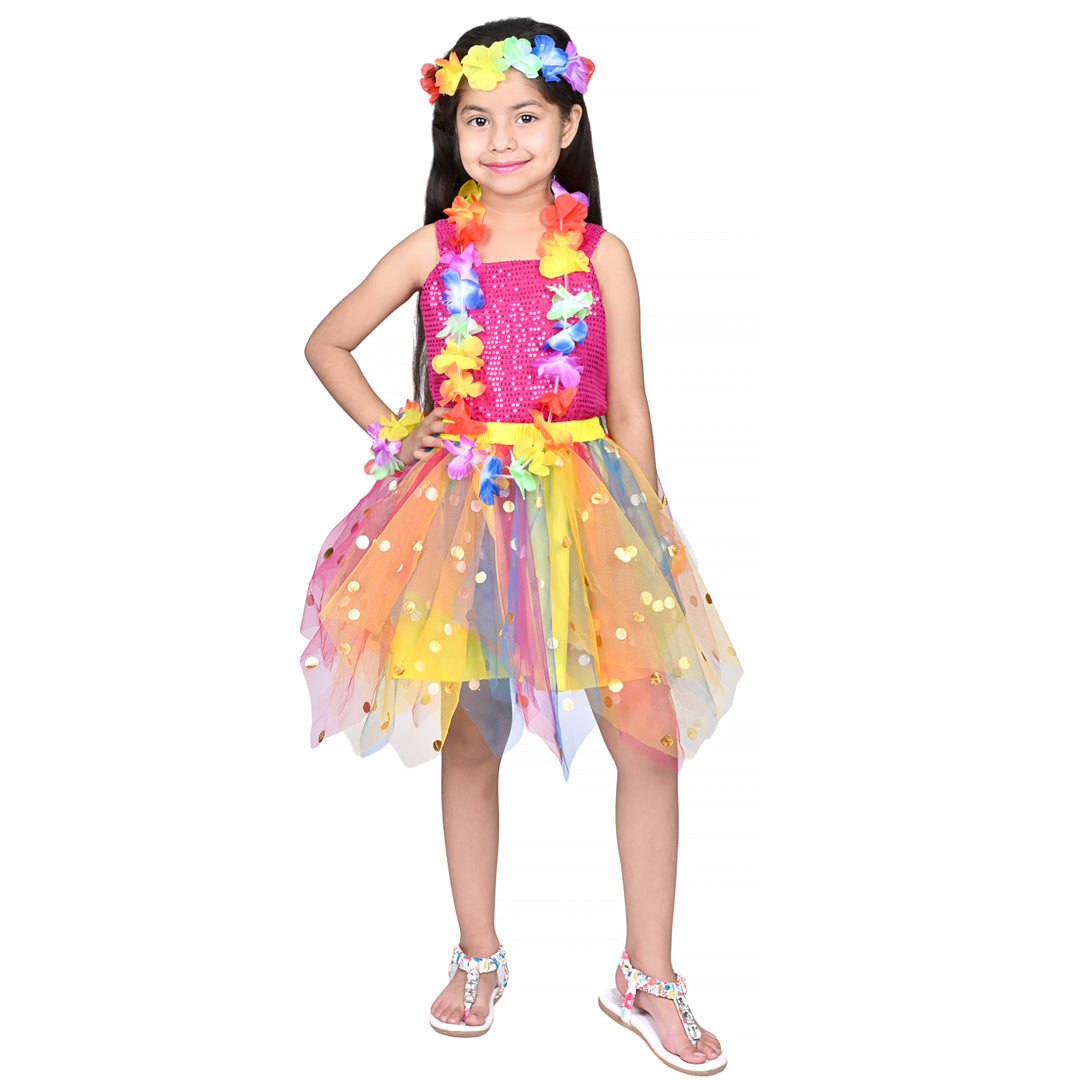 Goa Dress for Girls Kids Pack of 3(Skirt ,Top &amp; Flower Accessories) Kids Costume (IMC45007-MAG)