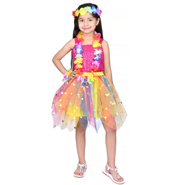 Goa Dress for Girls Kids Pack of 3(Skirt ,Top &amp; Flower Accessories) Kids Costume (IMC45007-MAG)