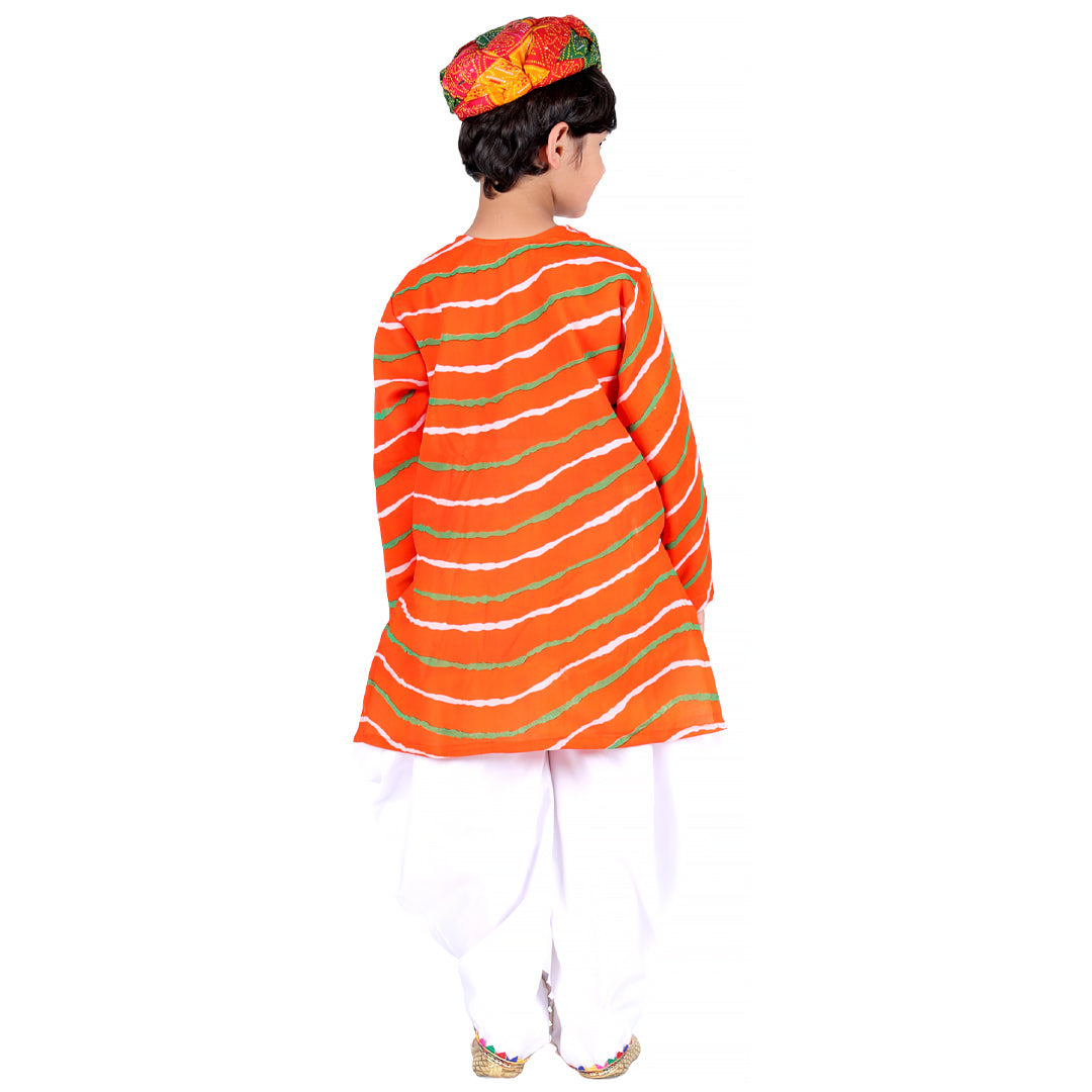 Rajasthani Dress For Boys Kids Indian States &amp; Folk Dance Costume (IMC45006-ORANGE)