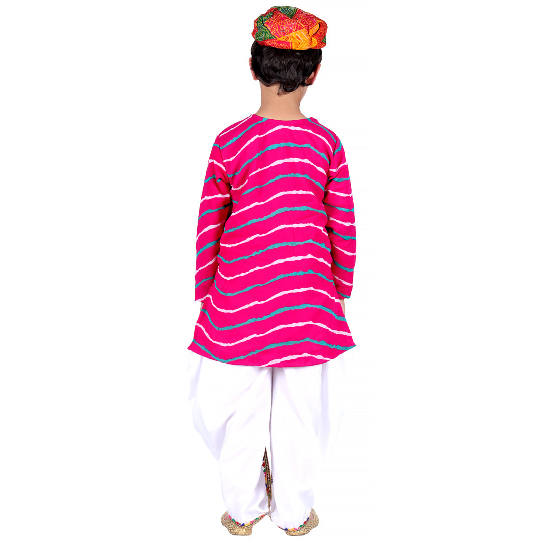 Rajasthani Dress For Boys Kids Indian States &amp; Folk Dance Costume (IMC45006-MAGENTA)