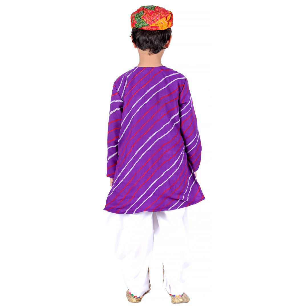 Rajasthani Dress For Boys Kids Indian States &amp; Folk Dance Costume (IMC45006-PURPLE)