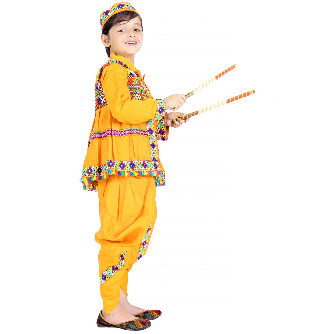 Garba Costume For Boys - Gujarati Garba (IMC967-YEL)